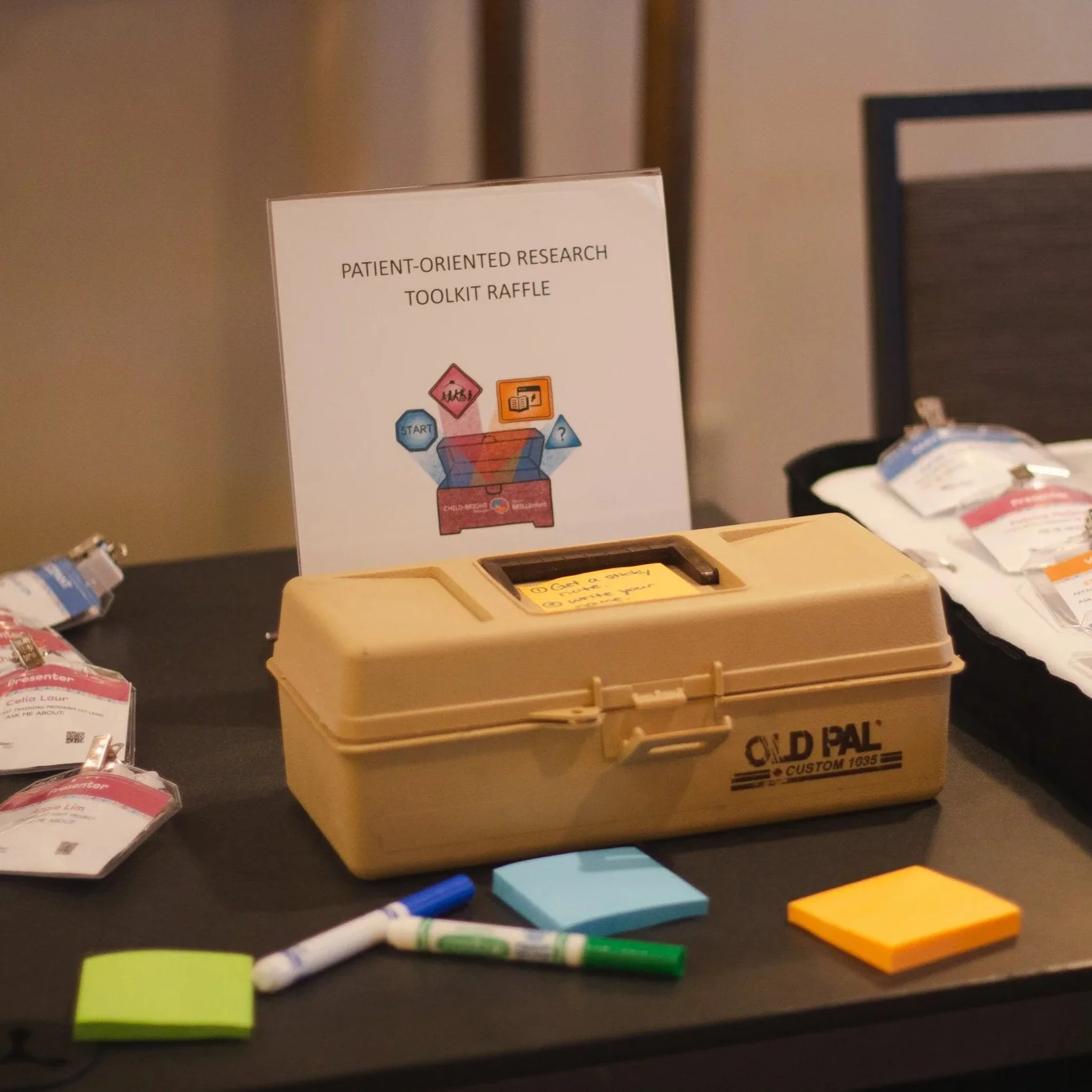 Photo de la trousse d'outils pour la RAP à la conférence.