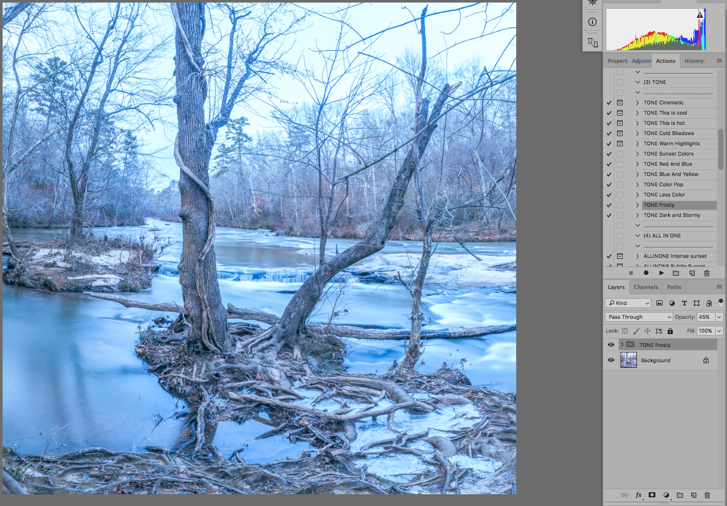 Frosty, reduced opacity. Really like this version. It was so cold. Looking at this makes me cold.