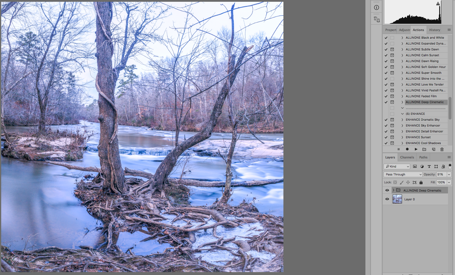 Deep Cinematic: Reduced Opacity. This is closest to my own editing of the original photo.