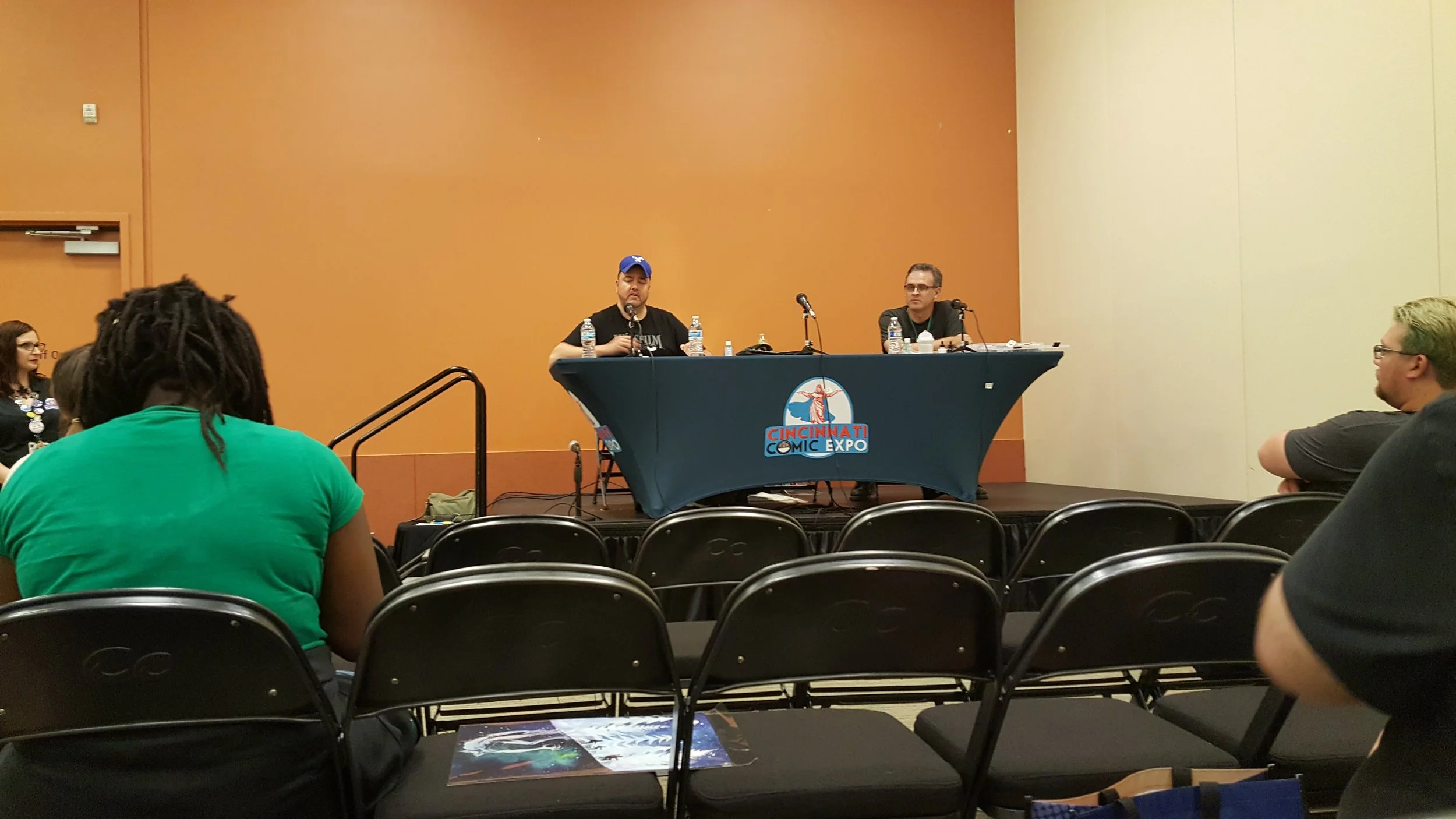 A sketch dual between Joe Corroney(left) and Andy Bennett(right)