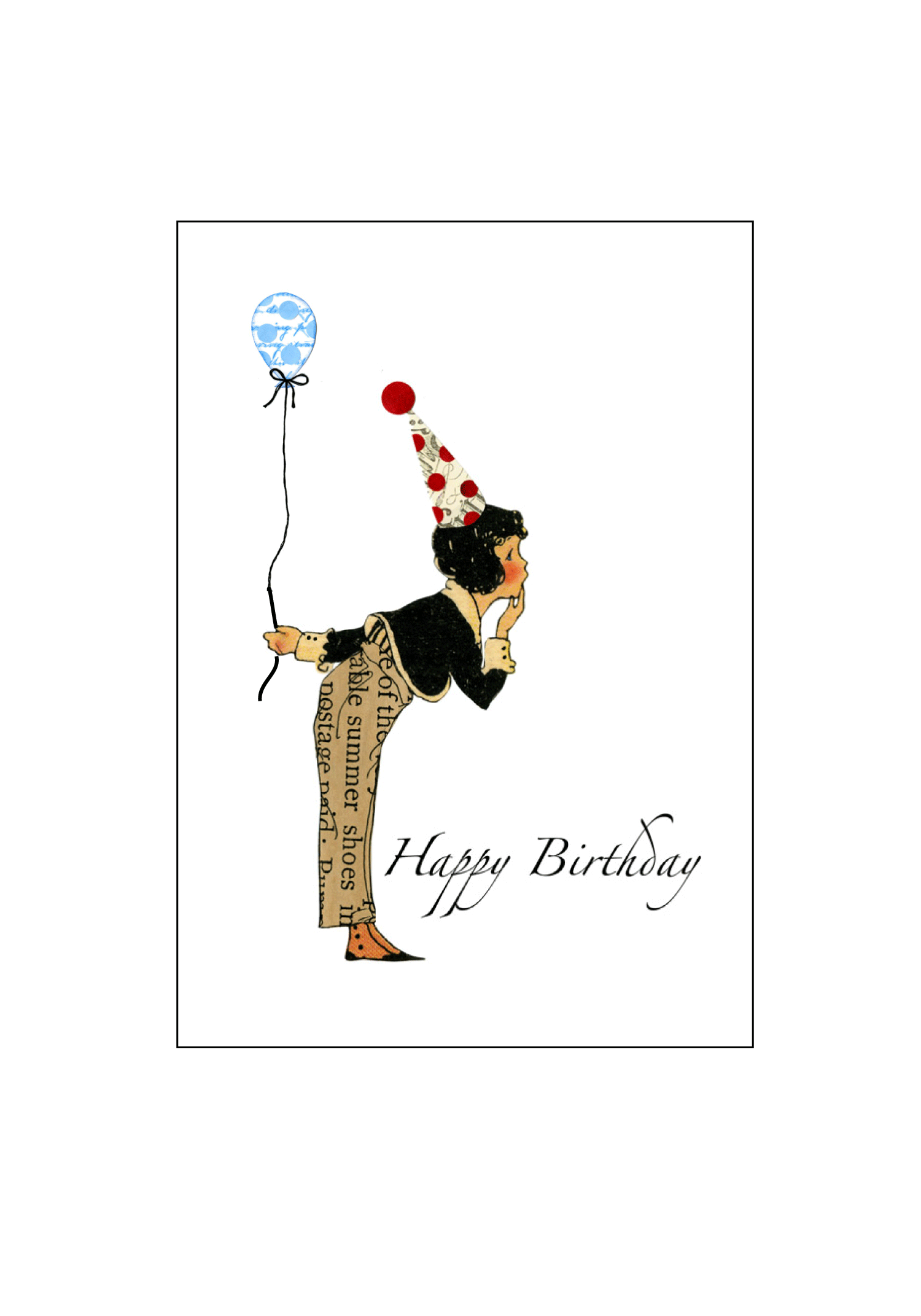 Girl With Balloon Birthday Card Set