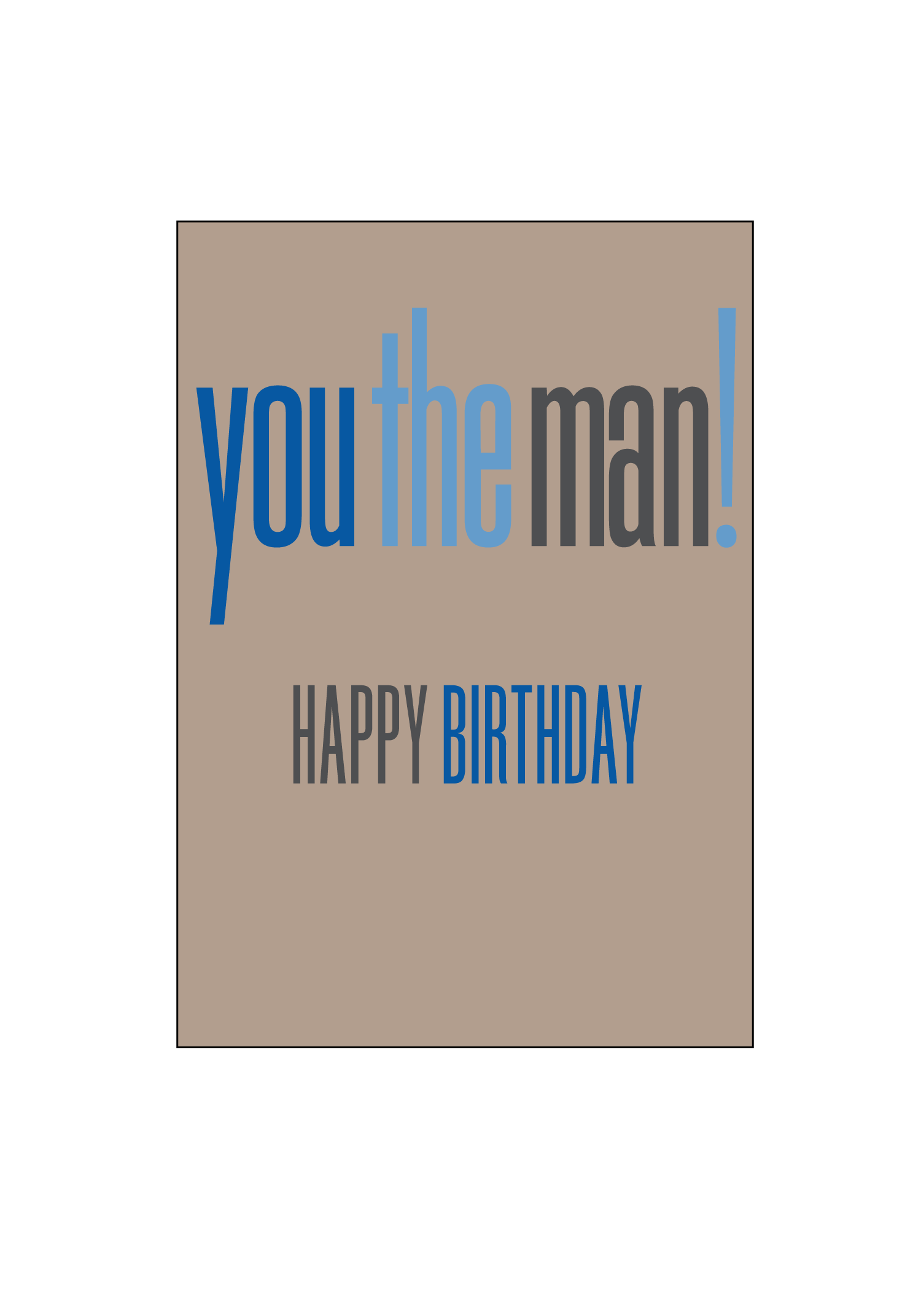 You the Man Birthday Card Set