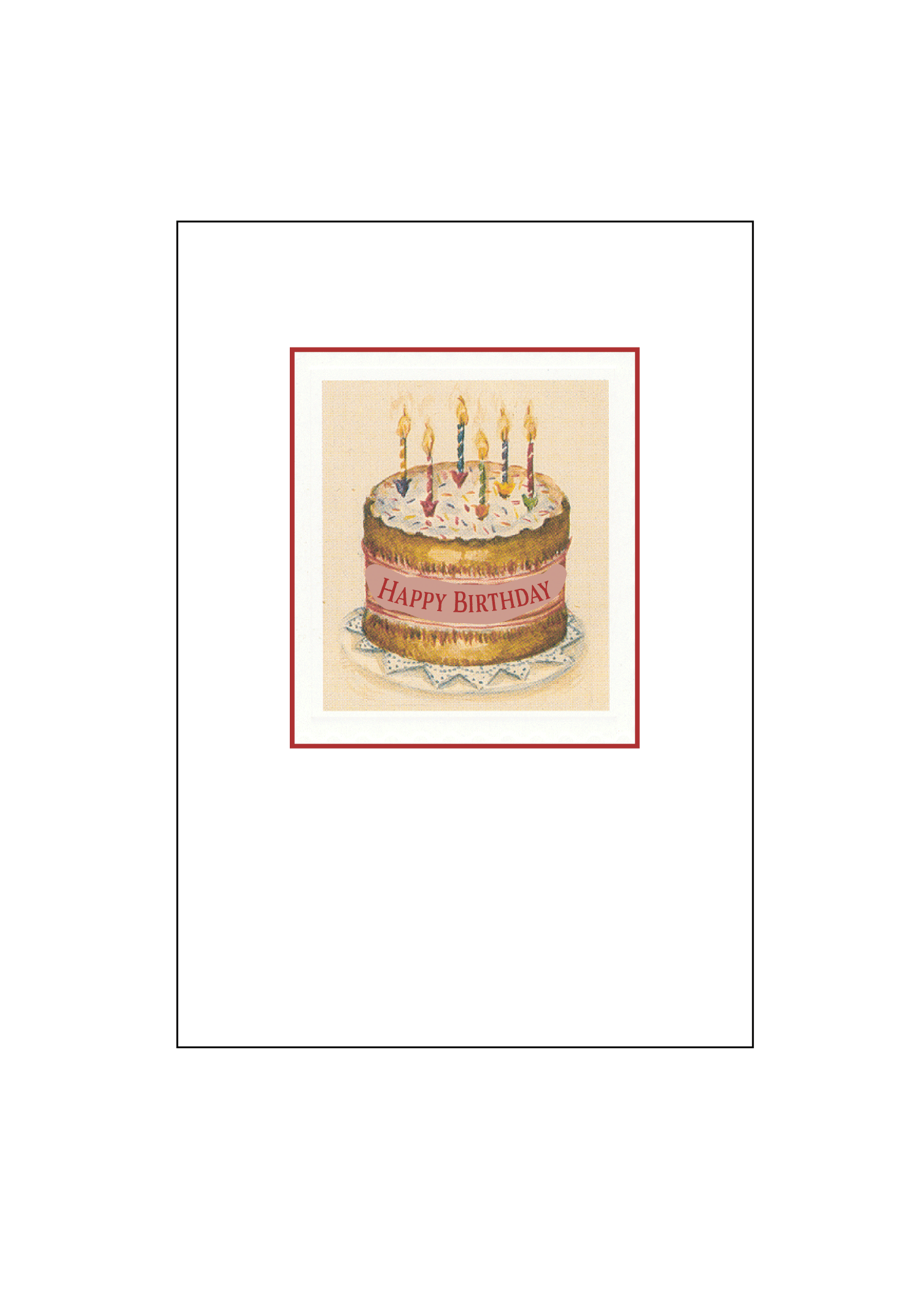 Vintage Birthday Cake Card Set