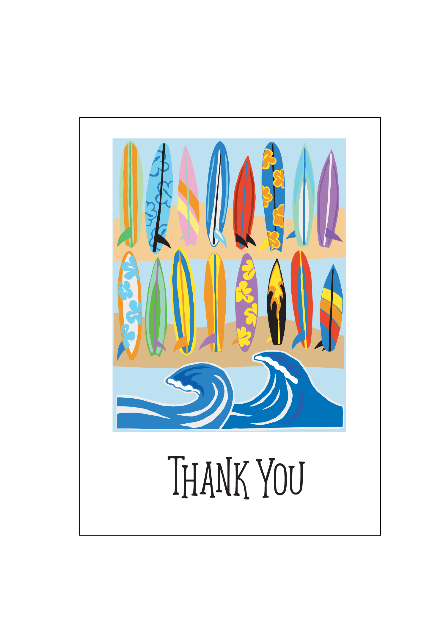 Surfboard Thank You Cards — Social Butterfly Designs