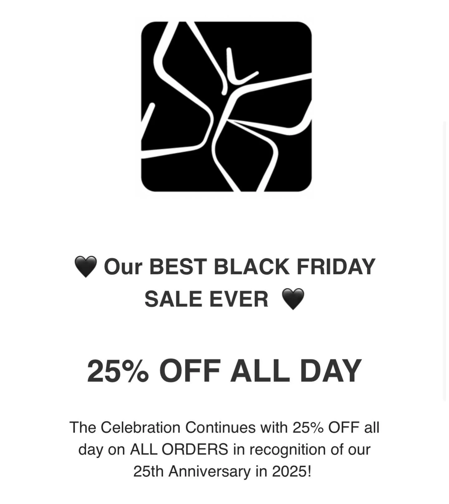 Our BIGGEST and BEST Black Friday Sale EVER&hellip;.is coming this Friday 11/28 🖤. Everything is 25% OFF all day! Use Code BlackFriday25 🦋🙌✨