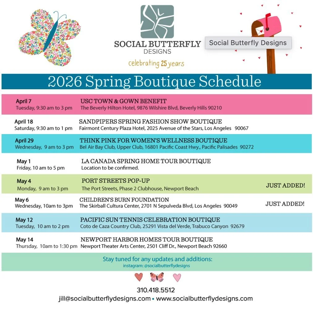 Updated Spring Boutique calendar, two shows added 🌸🛍️!