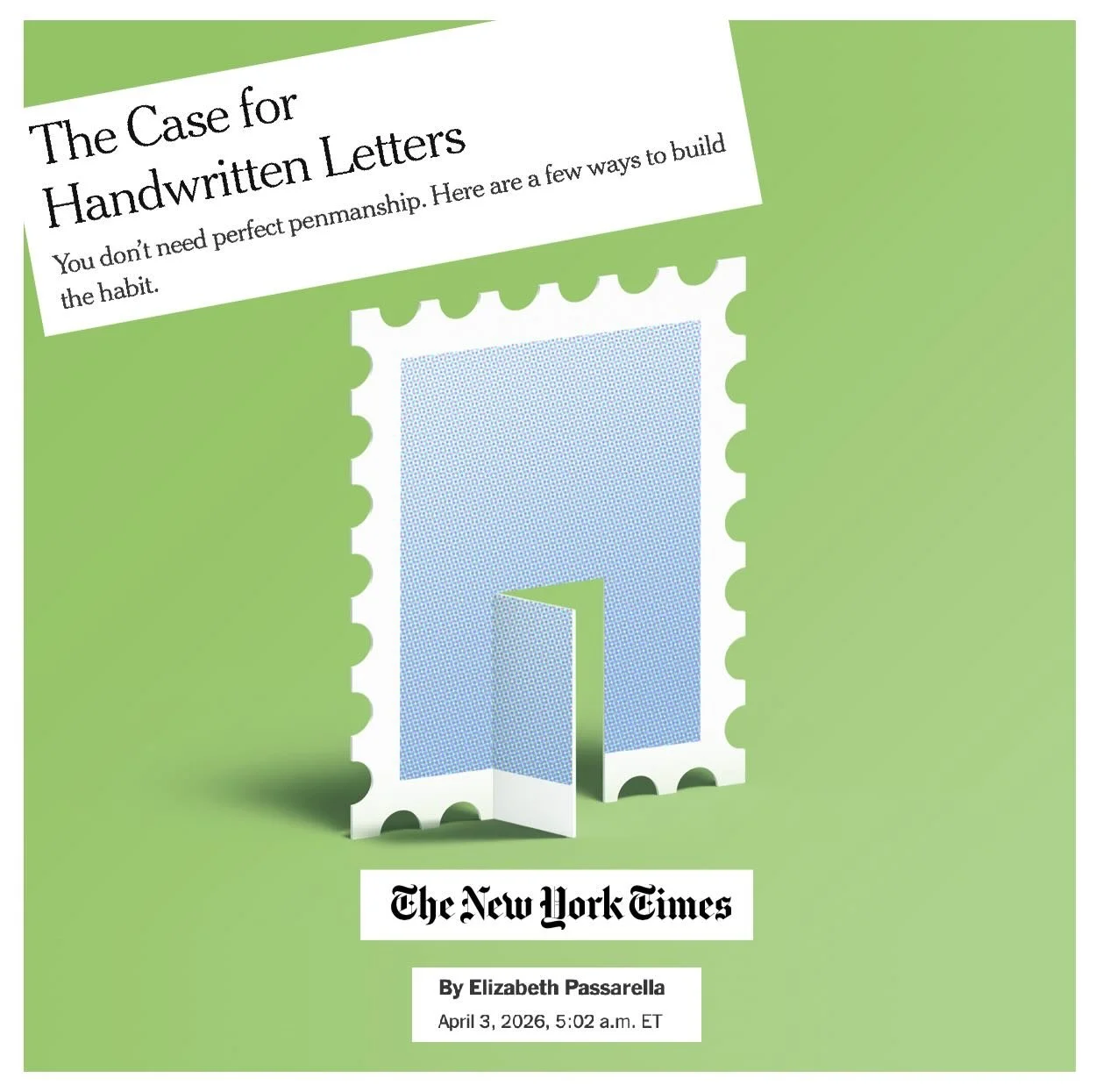 Even the New York Times agrees&hellip;the handwritten note is here to stay. Thank you karin.amour for sharing this article. Link to the full article is in my bio ✍🏼🖋️💌.