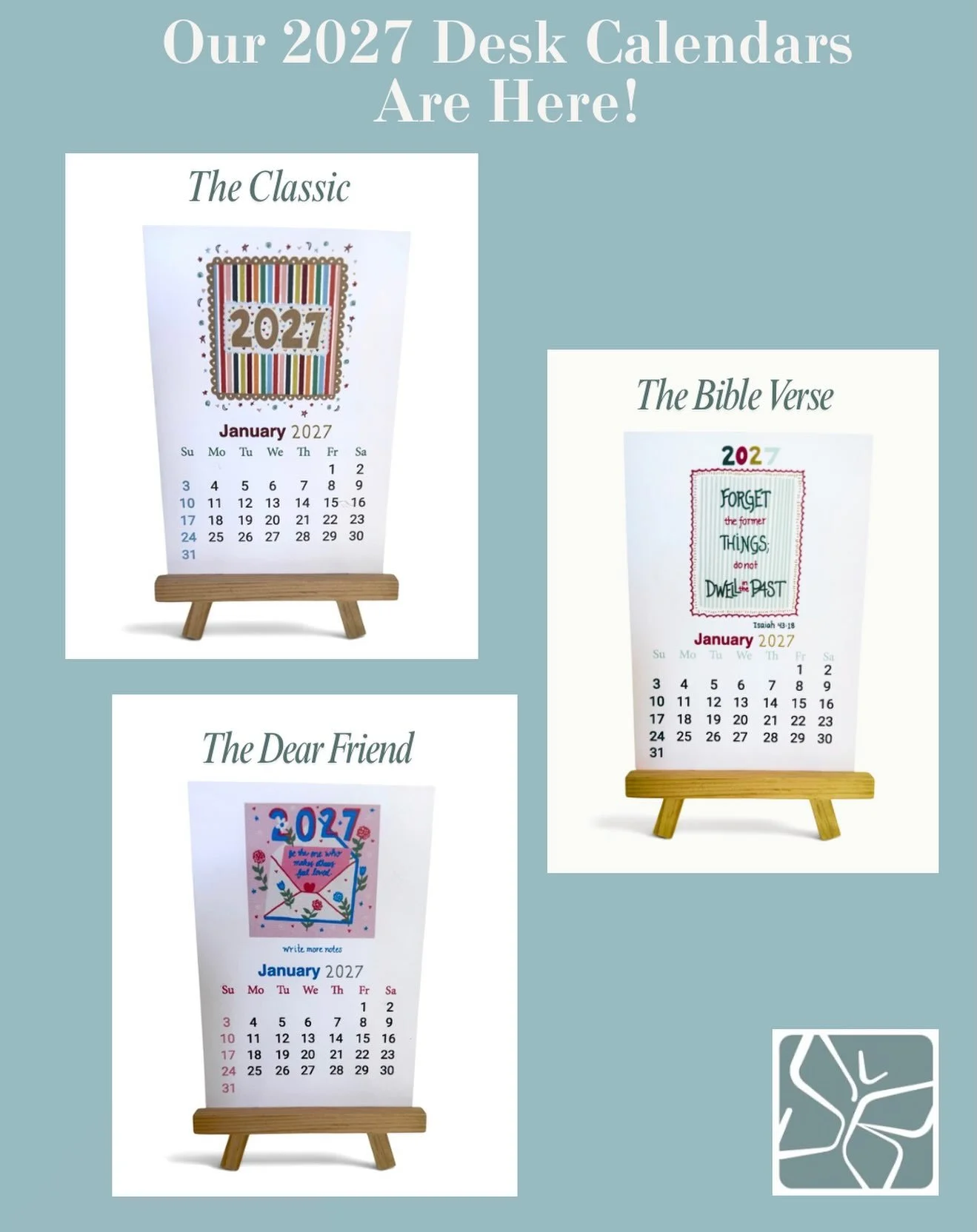 Our 2027 Desk Calendars are here, 3 themes to choose from&hellip;.what&rsquo;s your favorite? 🦋🏆
