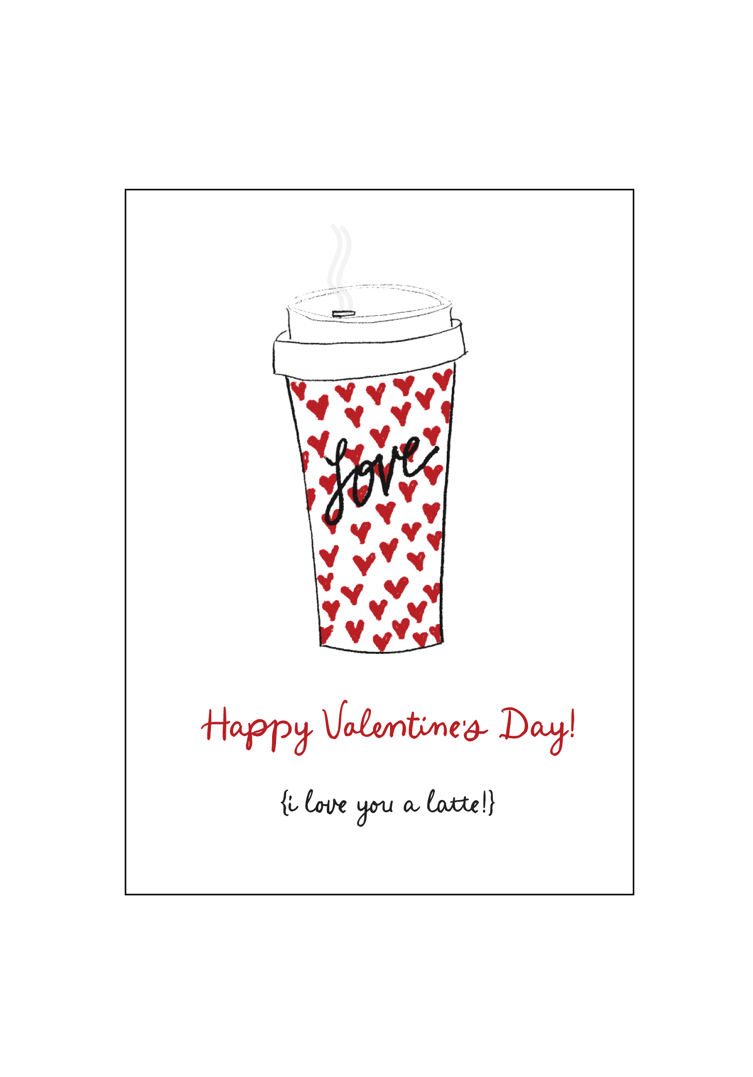 Coffee Valentine's Card Set