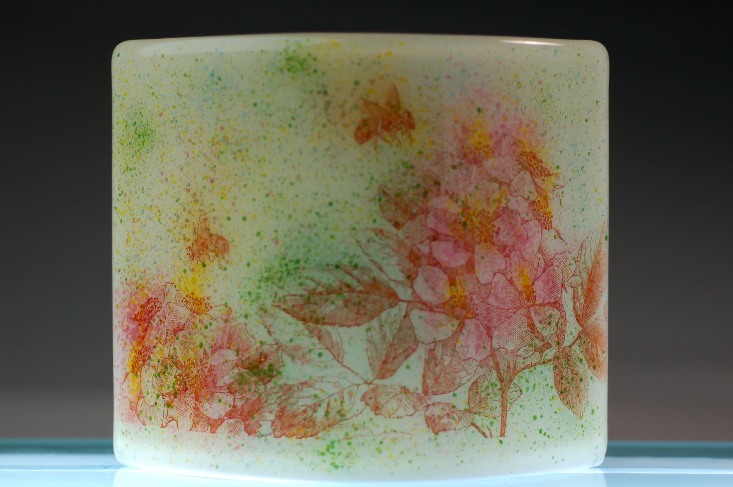 Bees and Small Roses Light.JPG