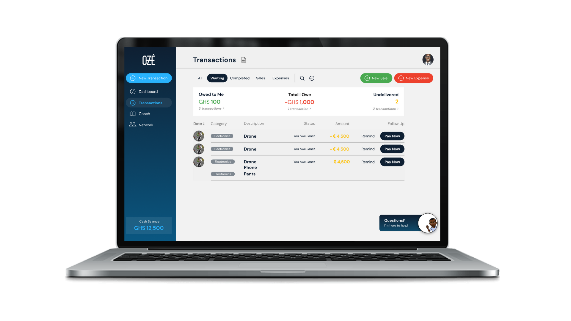 Track who owes you money and send receipts to customers (& reminders to pay!)