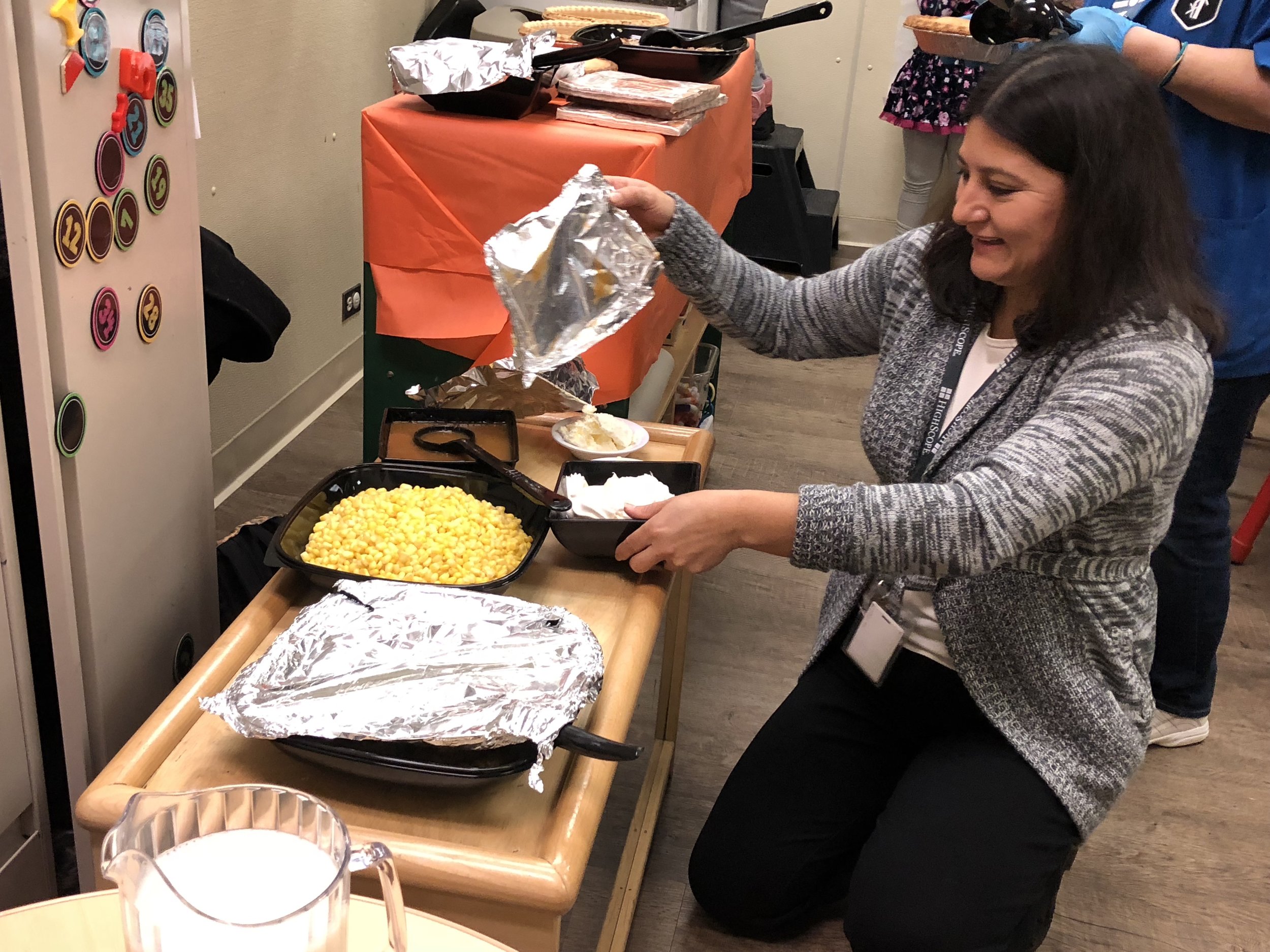  Marcela Rodriguez gets the food ready for the children. 