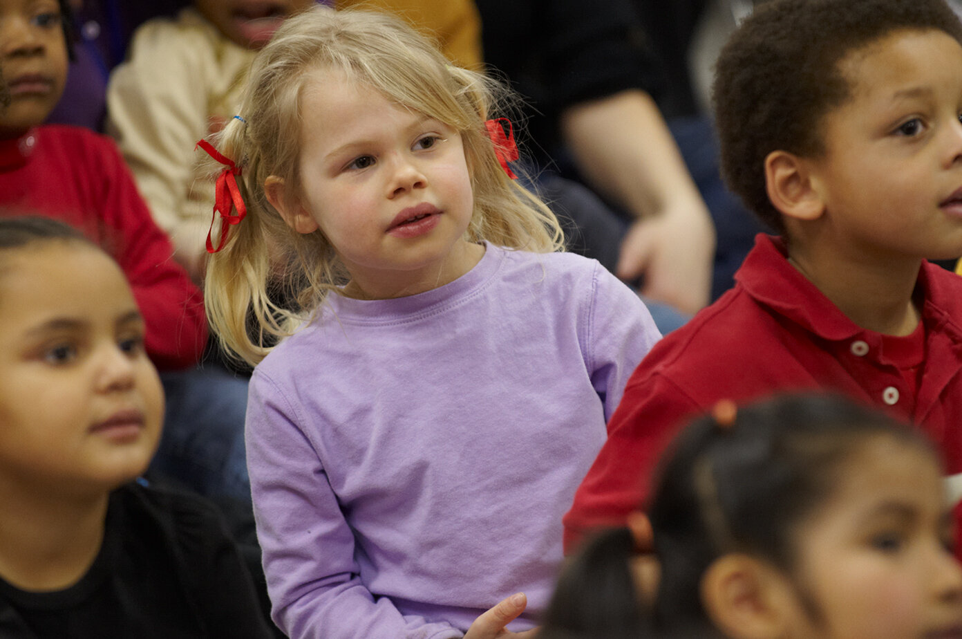  Preschoolers watch a presentation at the Pontiac Children’s Learning Center in 2010. 