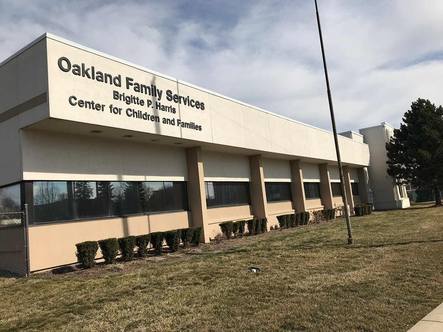  The Oakland Family Services Brigitte P. Harris Center for Children and Families as seen from Orchard Lake Road in 2021. 