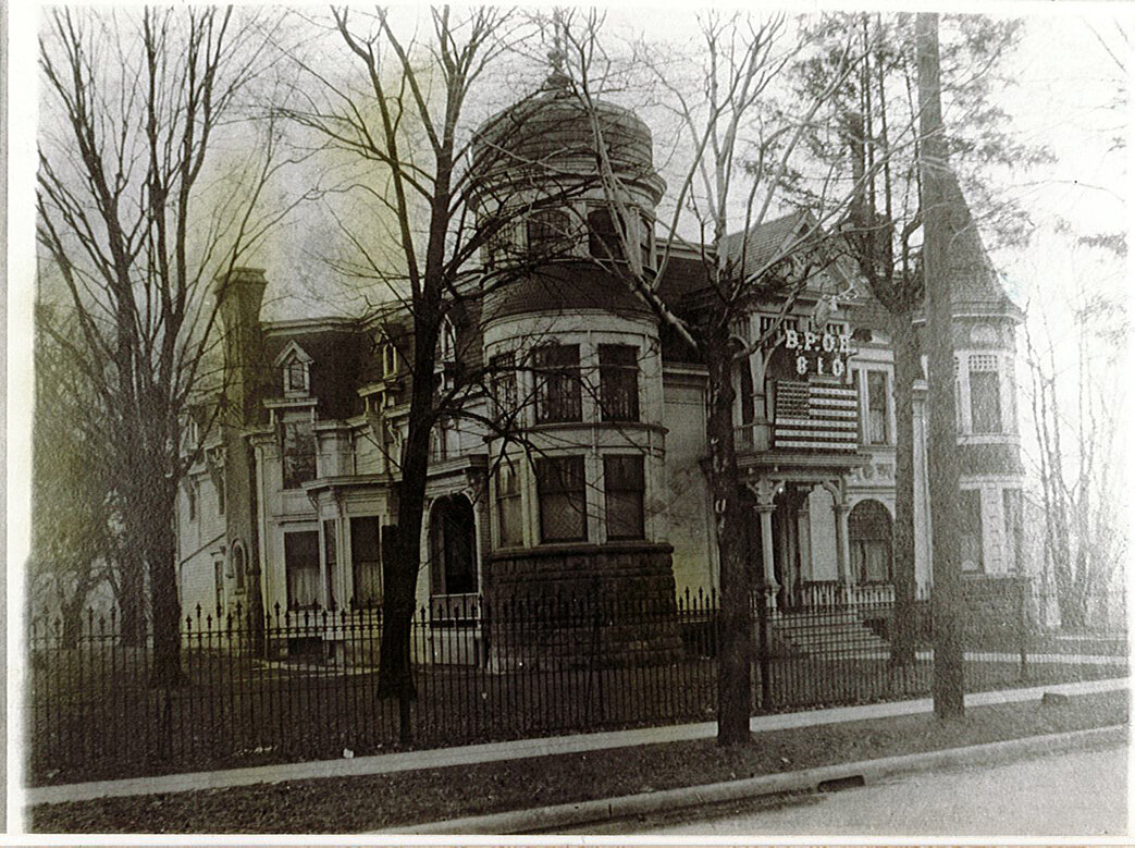  An undated photo of the original house at Oakland Family Services’ Pontiac location. This photo was taken sometime after the property was acquired by the Benevolent and Protective Order of Elks Lodge No. 810. 