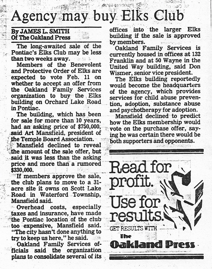  The Oakland Press, circa January/February 1988 