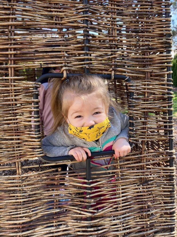  Amelia plays on the CLC’s natural playground in 2021. 