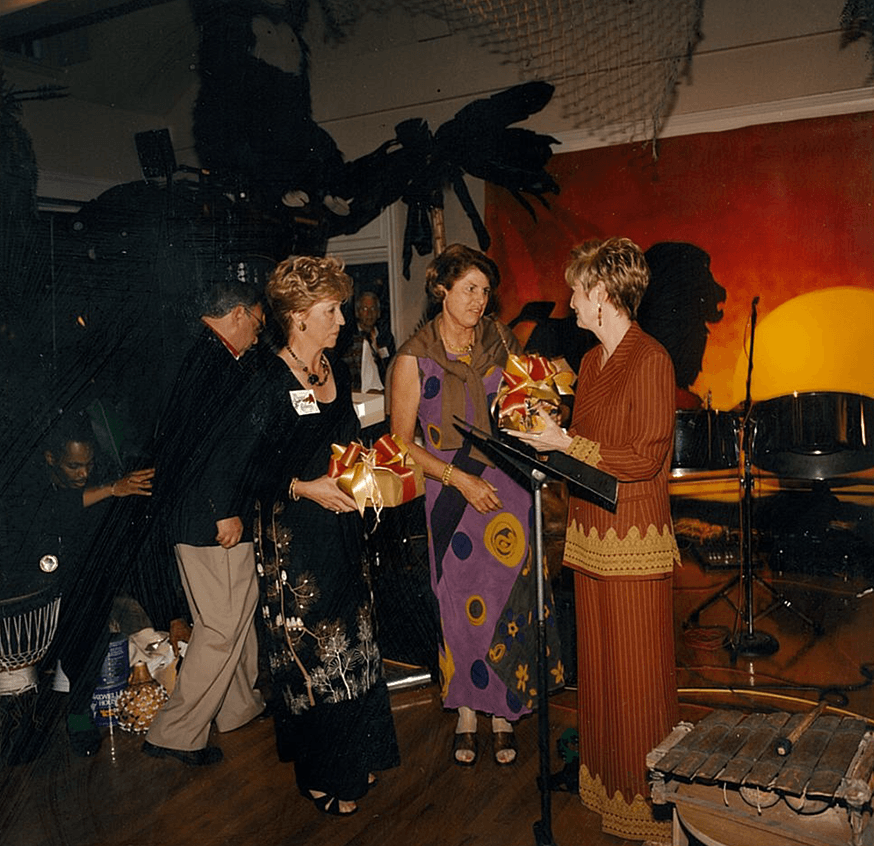  From left, Donna Roberts, Brigitte Harris and Lassie Lewis are pictured at a 1997 “Night in Africa” event organized by the Friends of Oakland Family Services. 