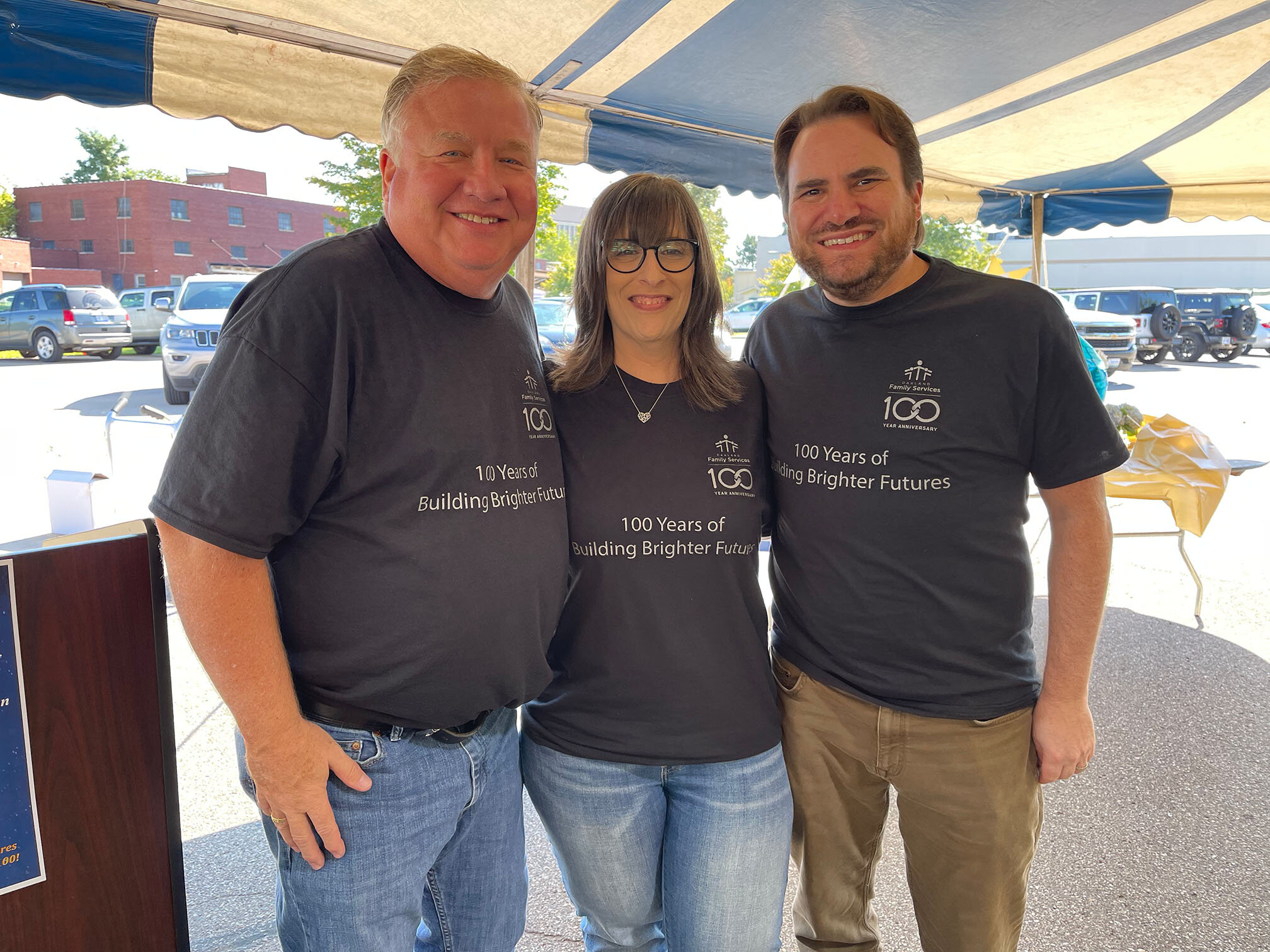  From the left are Oakland Family Services’ Board Chair Ron Hillard, President and CEO Jaimie Clayton, and Vice Chair Brian Newman.  
