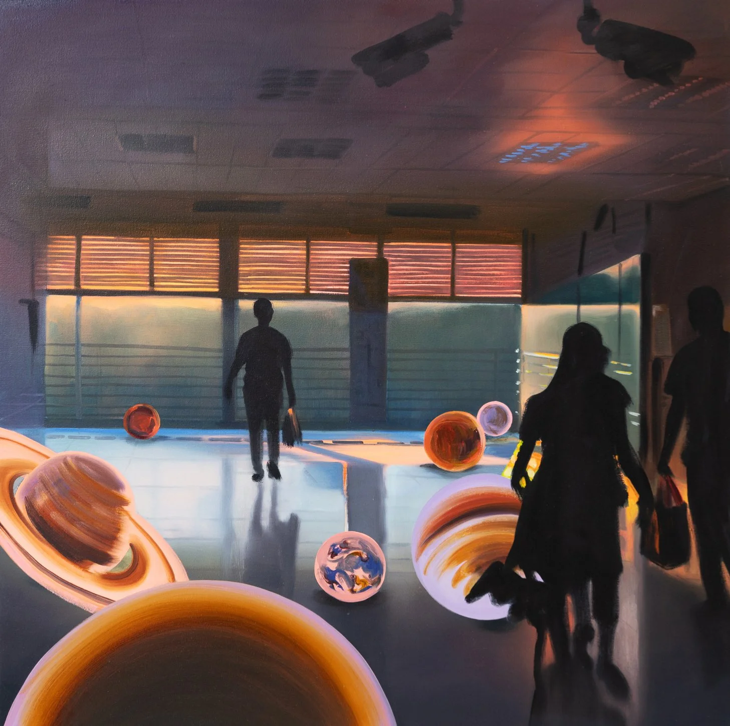 Subway station, 2025, oil on canvas, 44x44in.