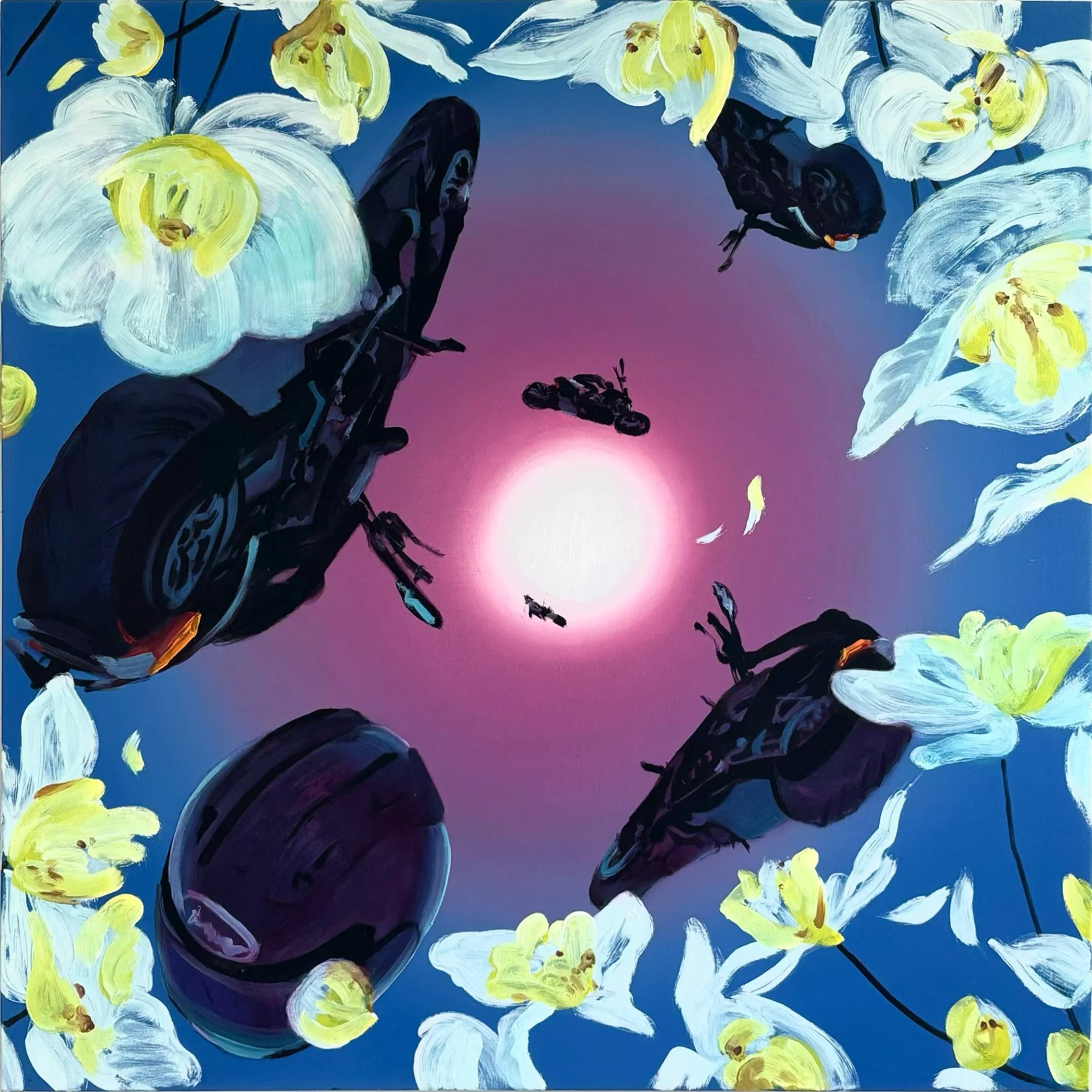 Orchids, 2025, oil on canvas, 44x44in.