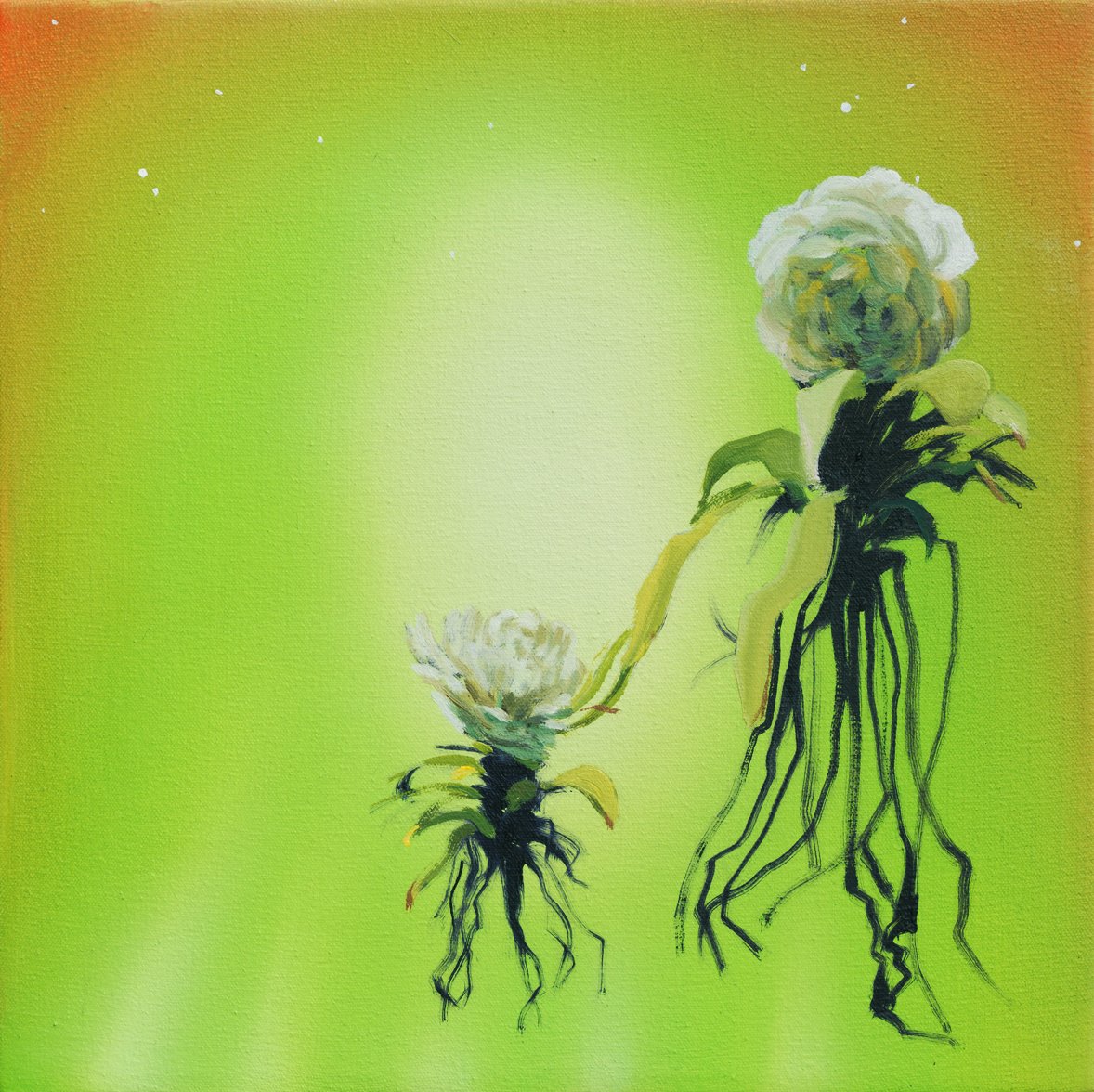 It's Mommy and I walking, 2025, oil on canvas, 16x16in. 