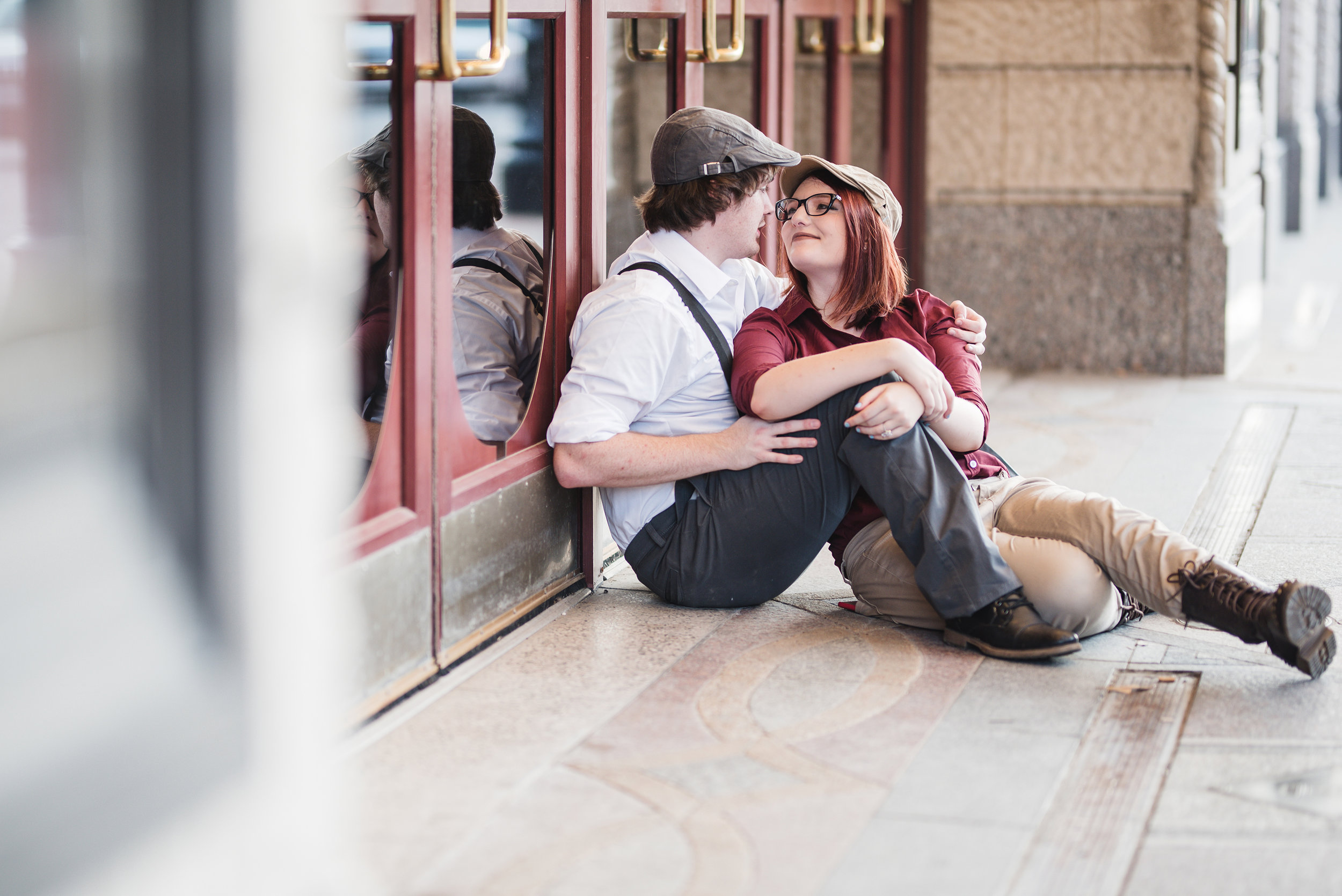 Fort Wayne Indiana Engagement Photographer Columbus Lancaster Ohio wedding dogs theater