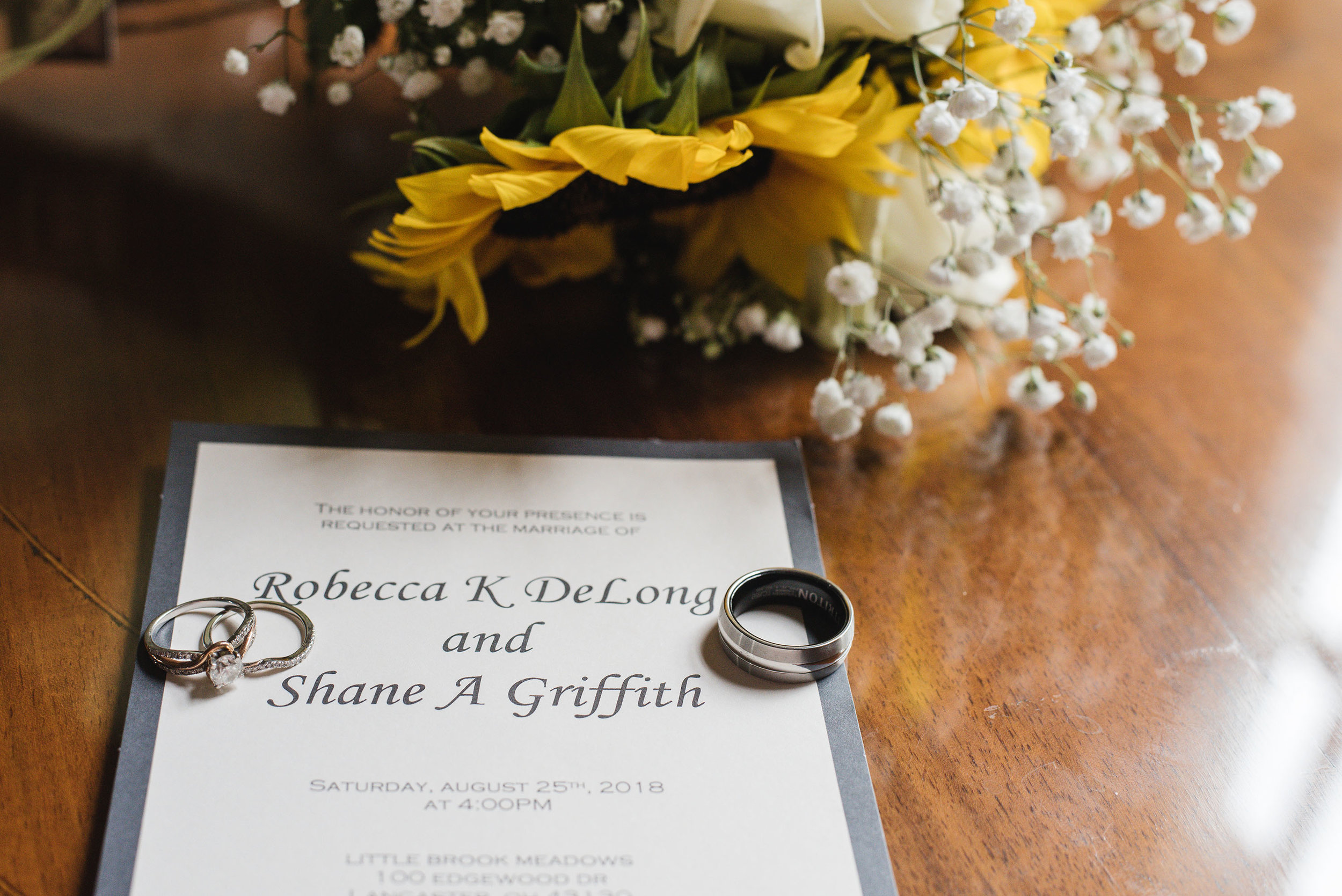 wedding invitation at wedding at little brook meadows lancaster ohio