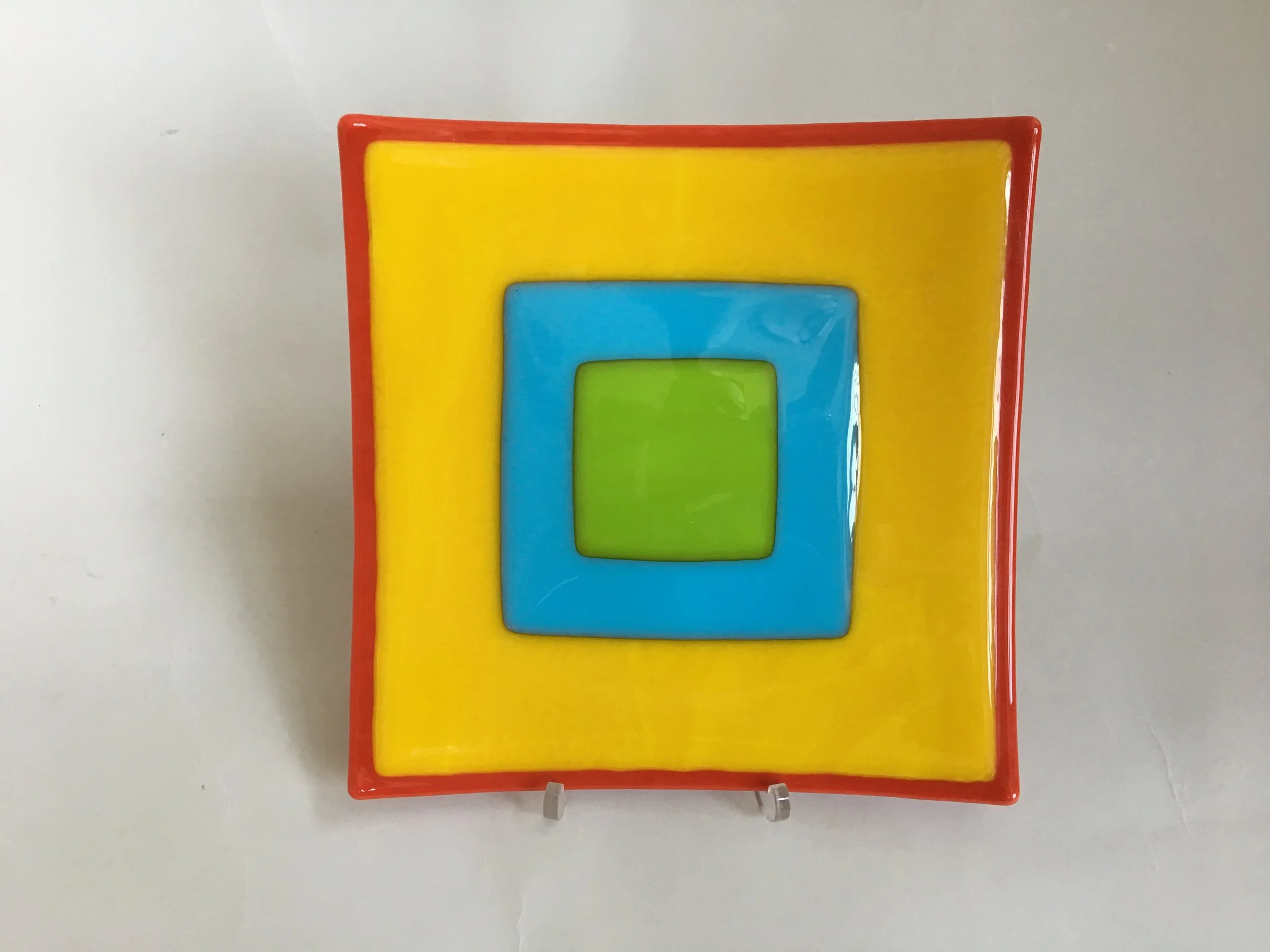 Yellow with Red trim Sushi dish