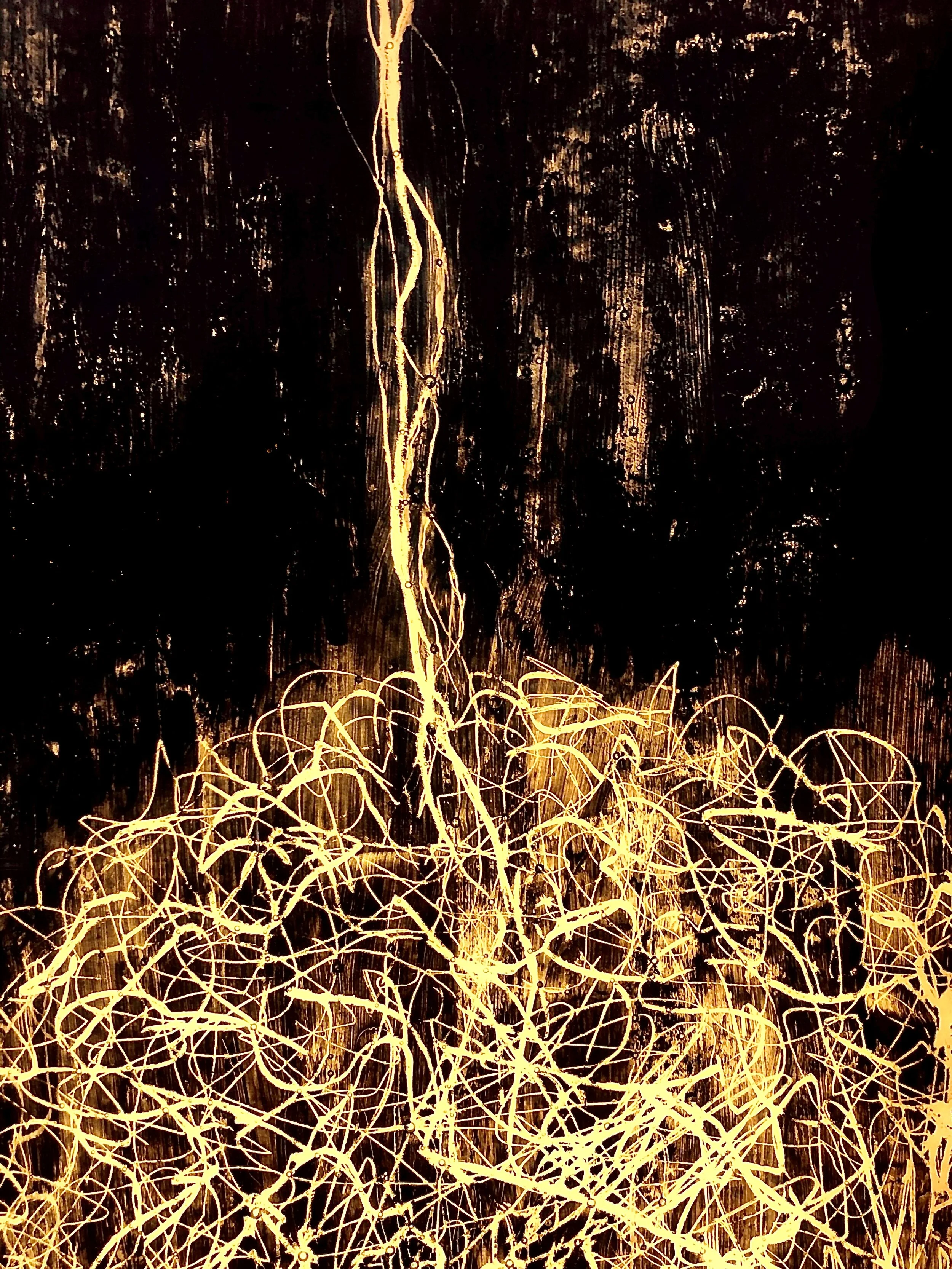  Diagnosis (detail)  Kilnformed glass, brushed black enamel, sgafitto  29.5” x 8.5” x .25”  2019 