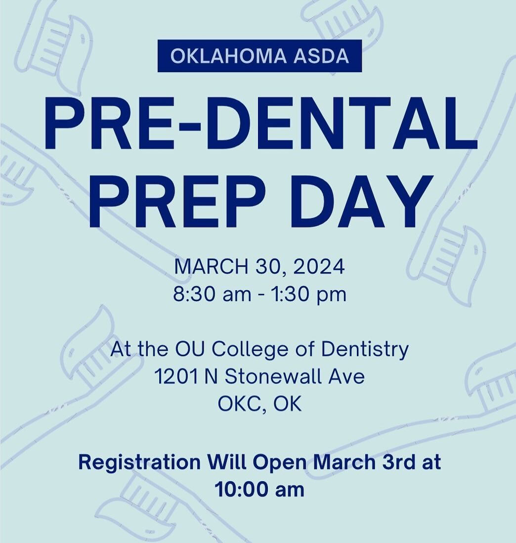 ‼️PRE-DENTAL STUDENTS‼️ 
Mark your calendars for the pre-dental prep day on March 30th 🥳 Registration opens March 3rd! 🦷😋