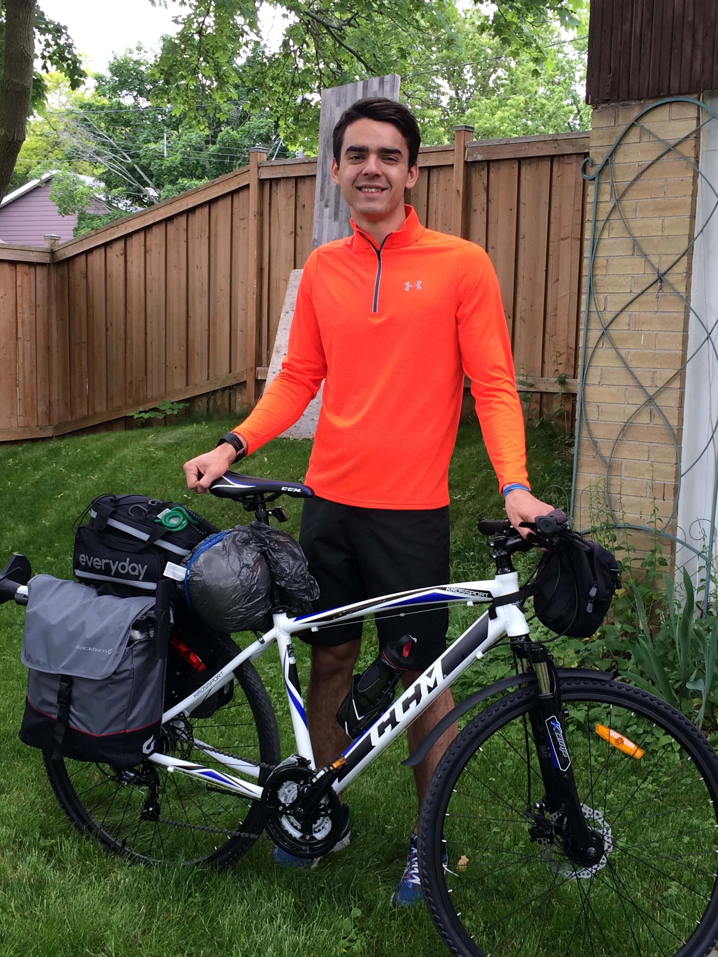 The set-up: somehow managed to get 25 days worth of things and 80 days worth of granola bars onto this bike. 