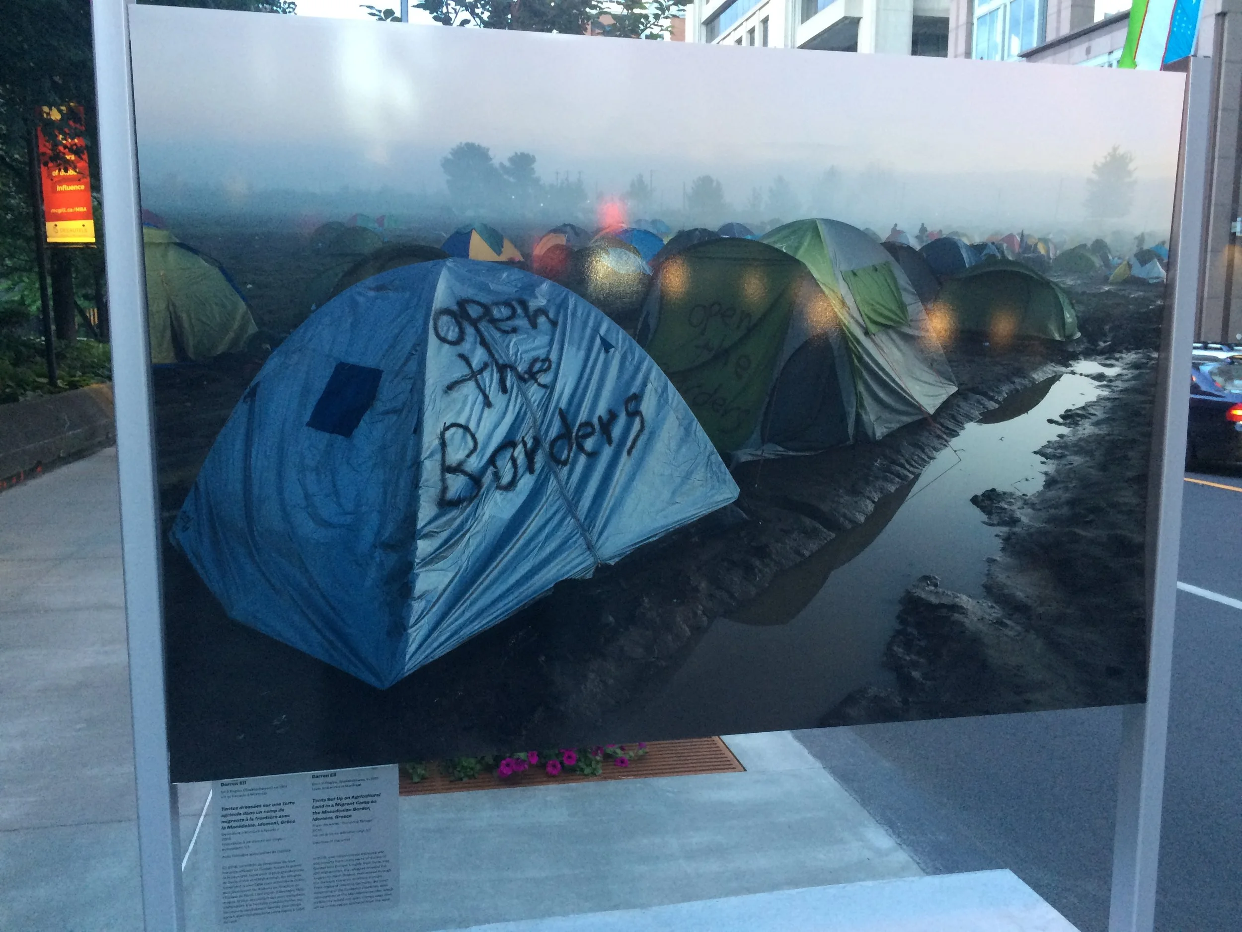 Some art that I saw in Montreal when I was coming back from the event - there's a lot of attention given to the crisis in Montreal.