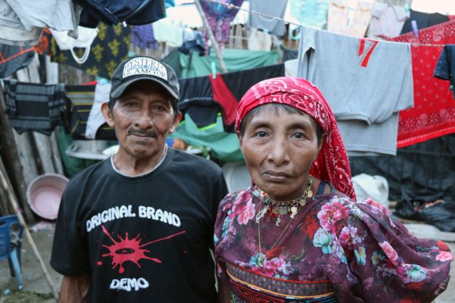 Victoria with her husband Raulio Harris in her overcrowded compound