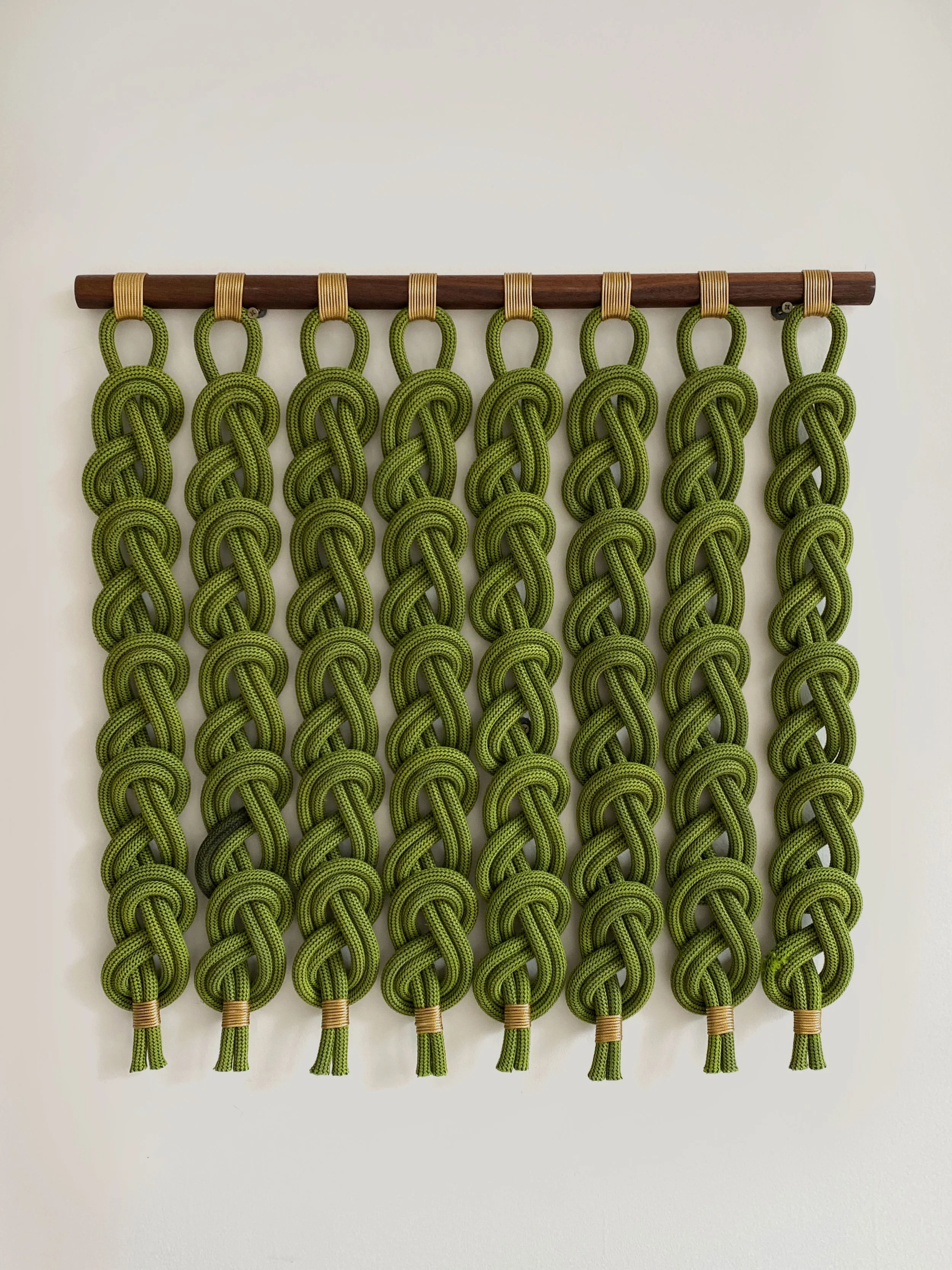 "Olive Oil" — Retired Climbing Rope Wall Art