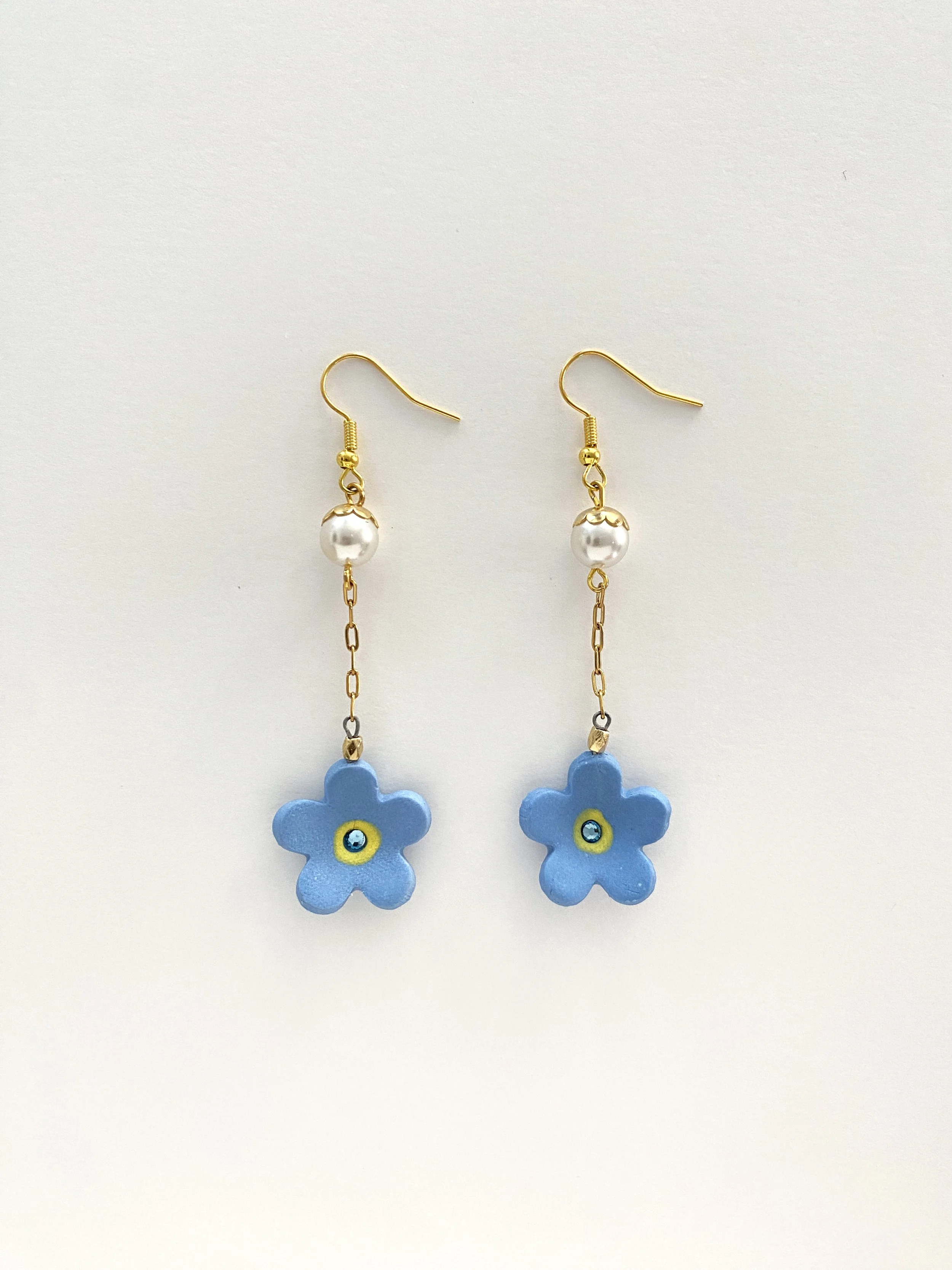 Forget-Me-Not Pearl Drop Earrings