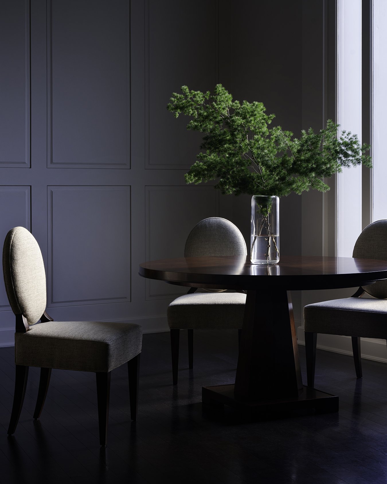 Oval Side Chair – Moss Mélange Linen