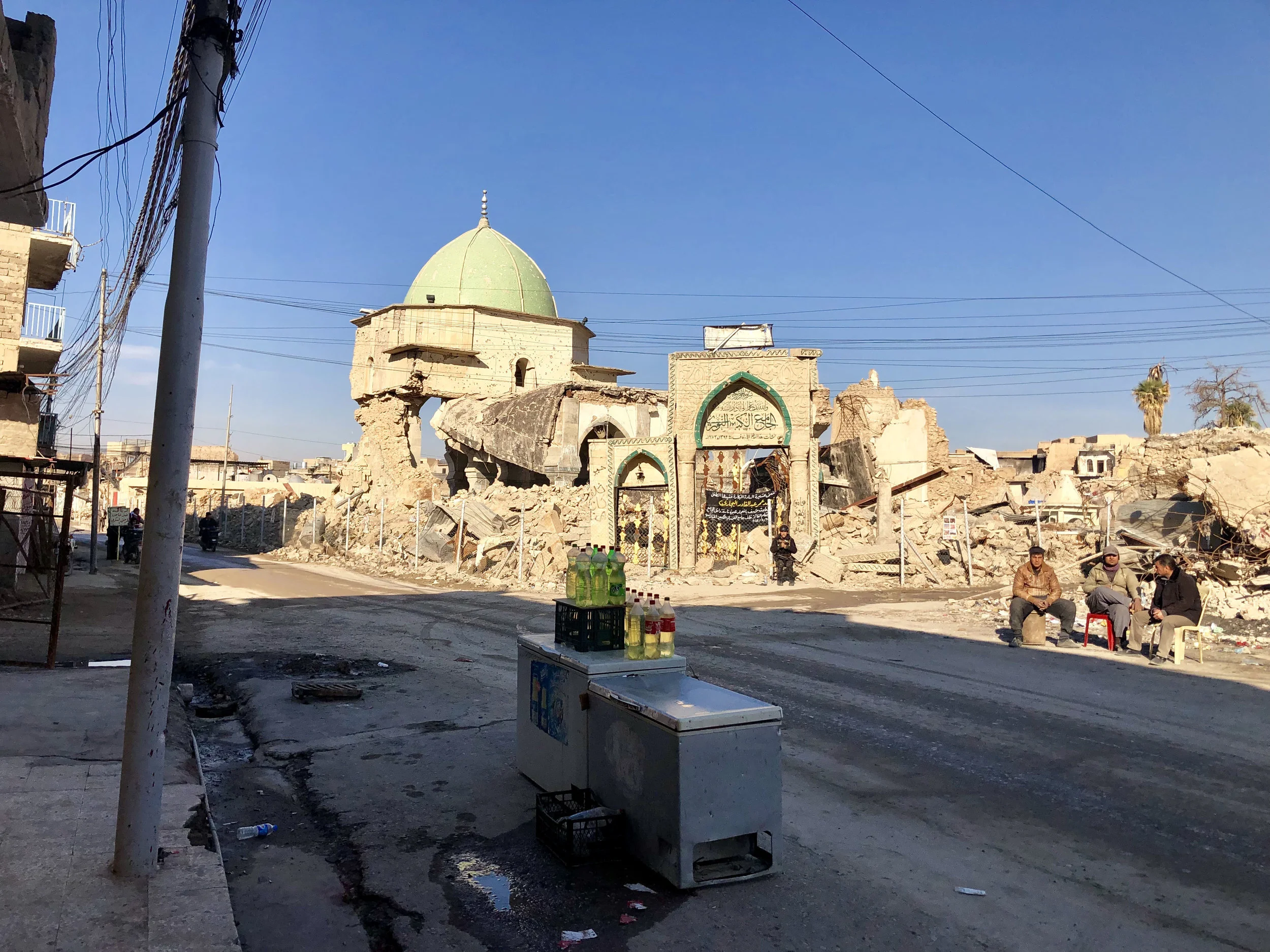 The Great Mosque of al-Nuri, where ISIS declared their caliphate (the belief in a single world government), in Mosul’s Old City. November, 2018. (Rebecca Gibian)