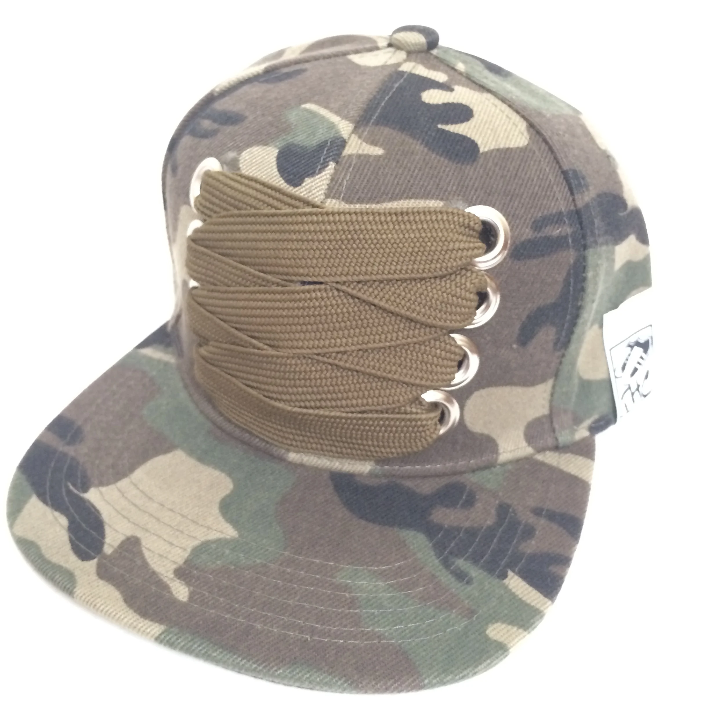Camo Custom Fat Lace Snapback Olive