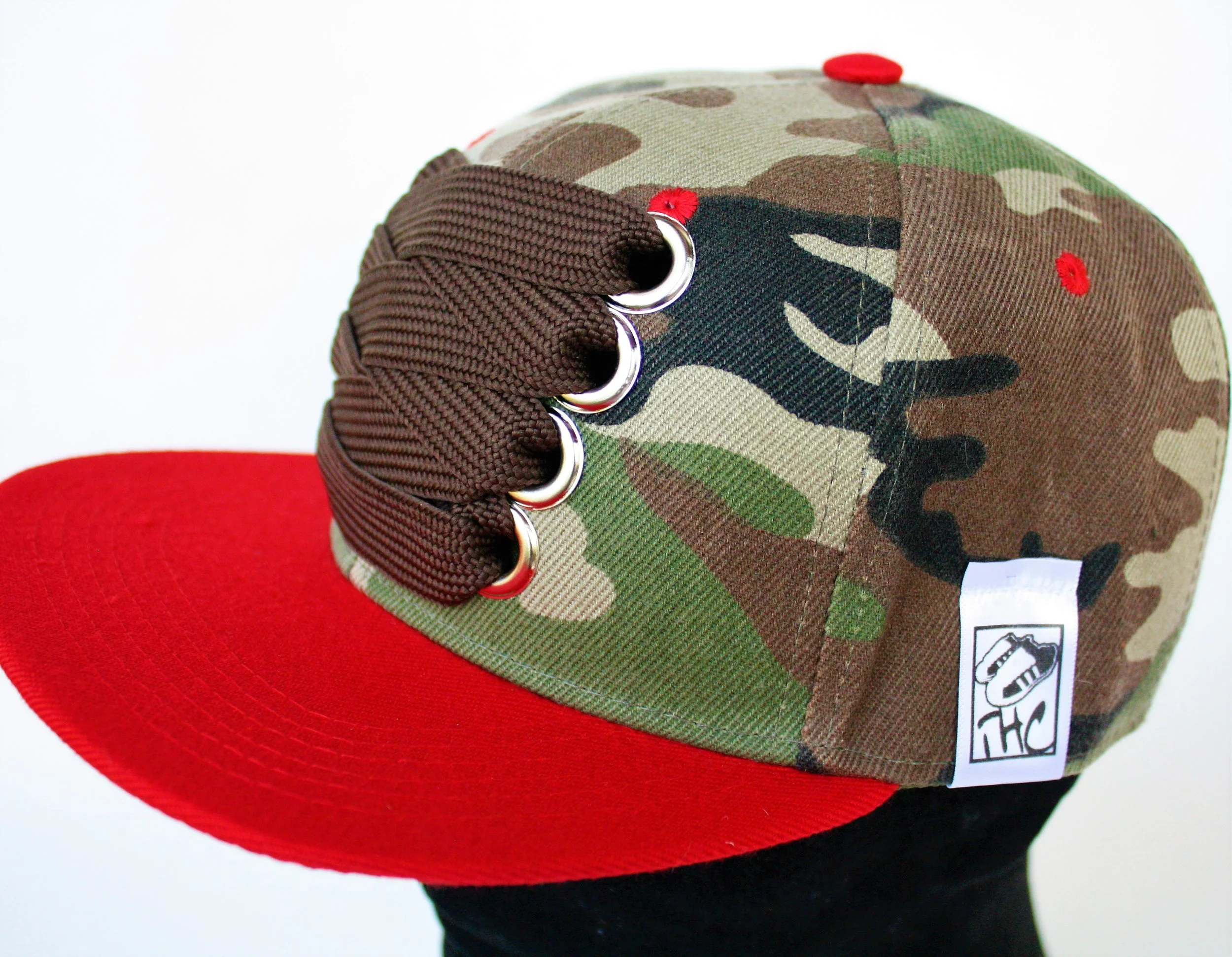 Bricks Camo & Red Custom Fat Lace Snapback