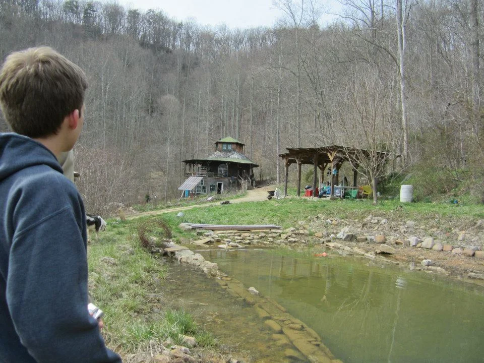 The eco-feminist homestead of our neighbors Timi and Tammy was the first to go off-grid here on Clear Creek.