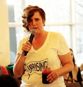 Nicole Garneau at the public launch of Performing Revoluationary: Art, Action, Activism at the Museum of Contemporary Art in Chicago, IL. (Photo by Erica Chambers)