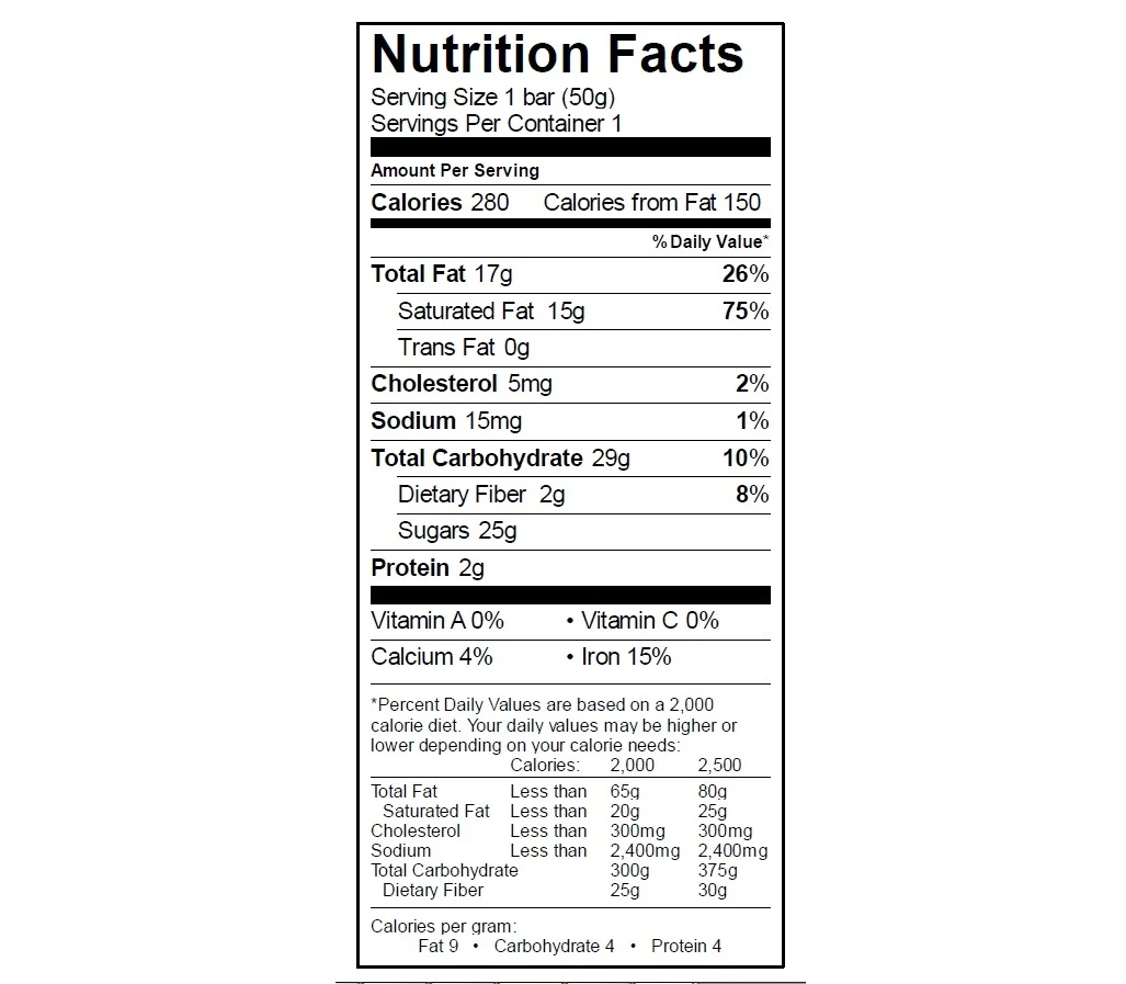 30 Dark Chocolate Bar Nutrition Label Labels Ideas For You