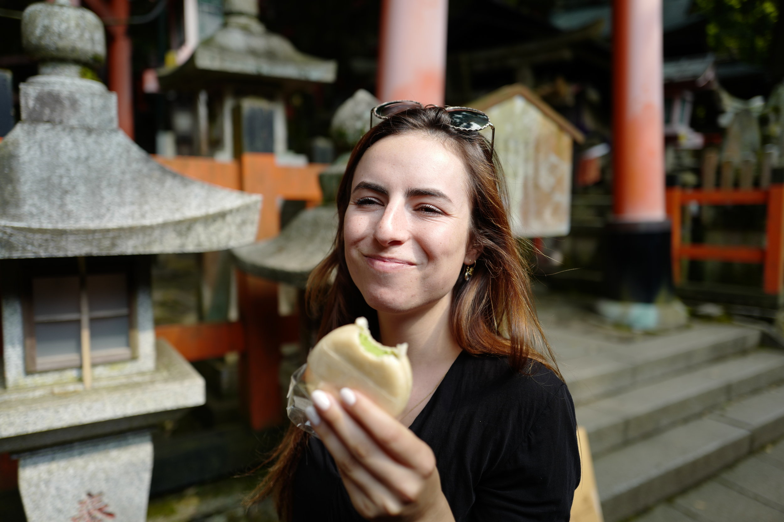  Vendors were selling green tea ice cream wrapped in a wafer- tasty, but it really sticks to your teeth! 