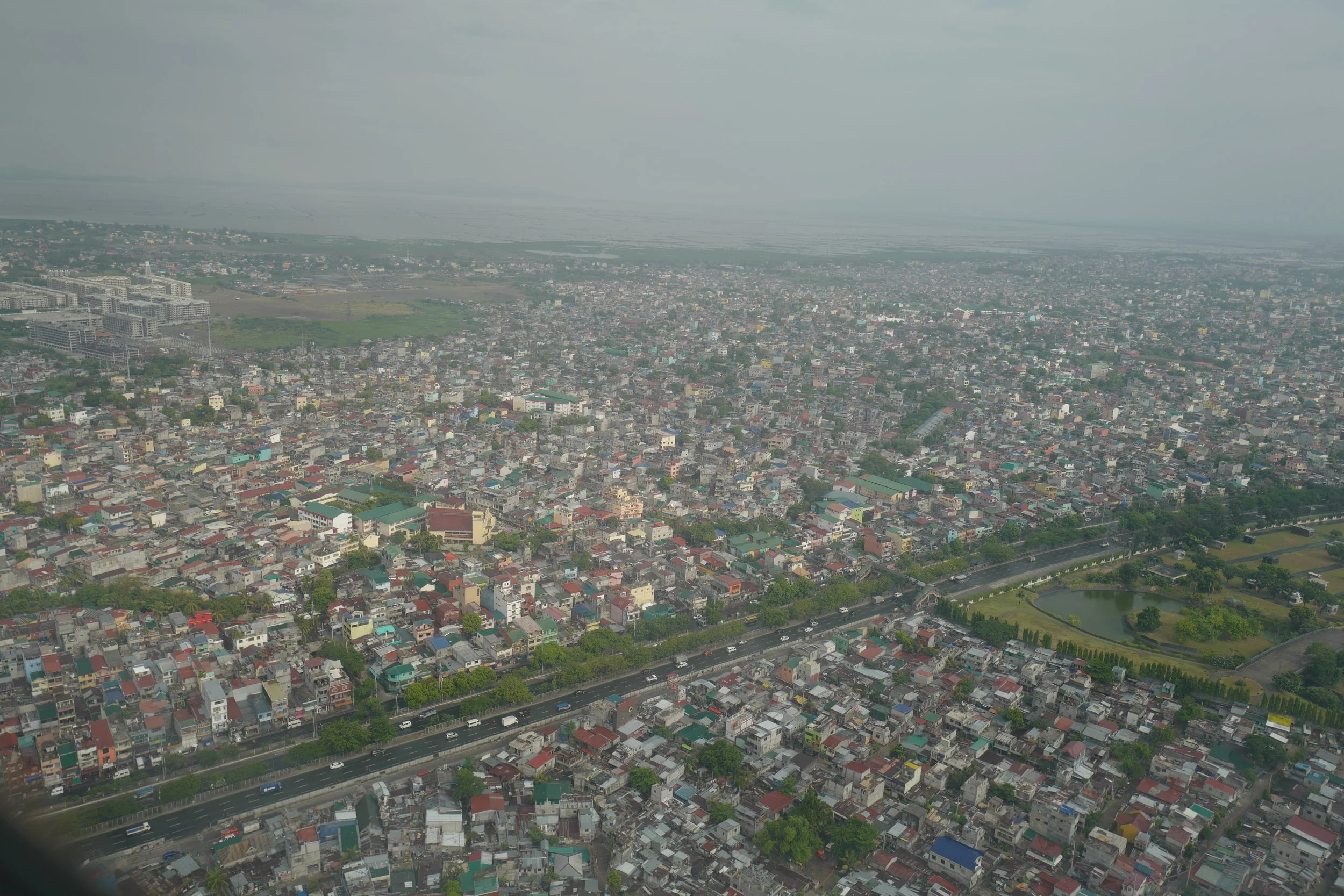  Colorful Manila rooftops on our decent into the city. 