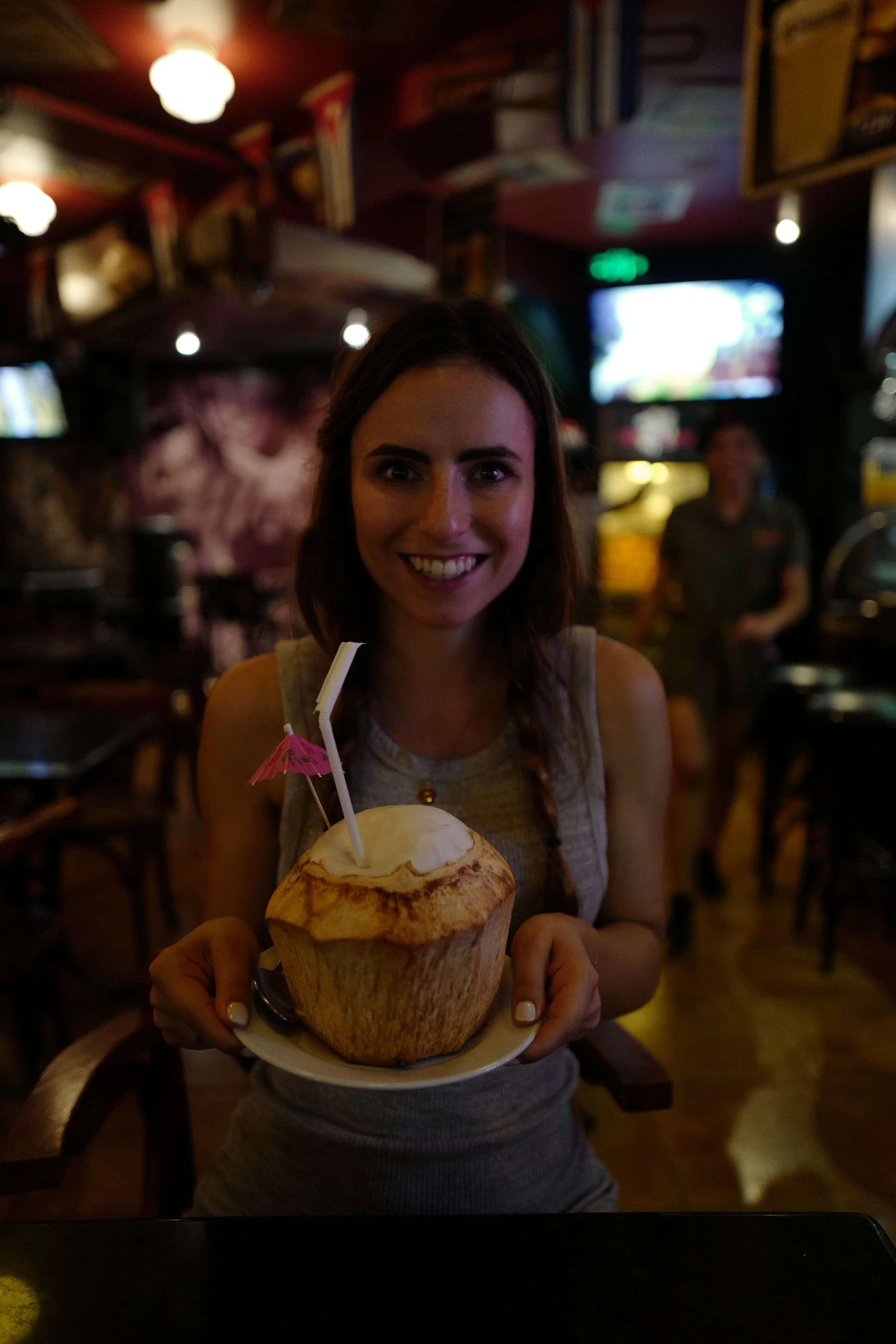  So excited when a nearby bar was selling fresh coconuts! That excitement didn't last too long, as I soon found out this coconut was sour AF. No bueno. 