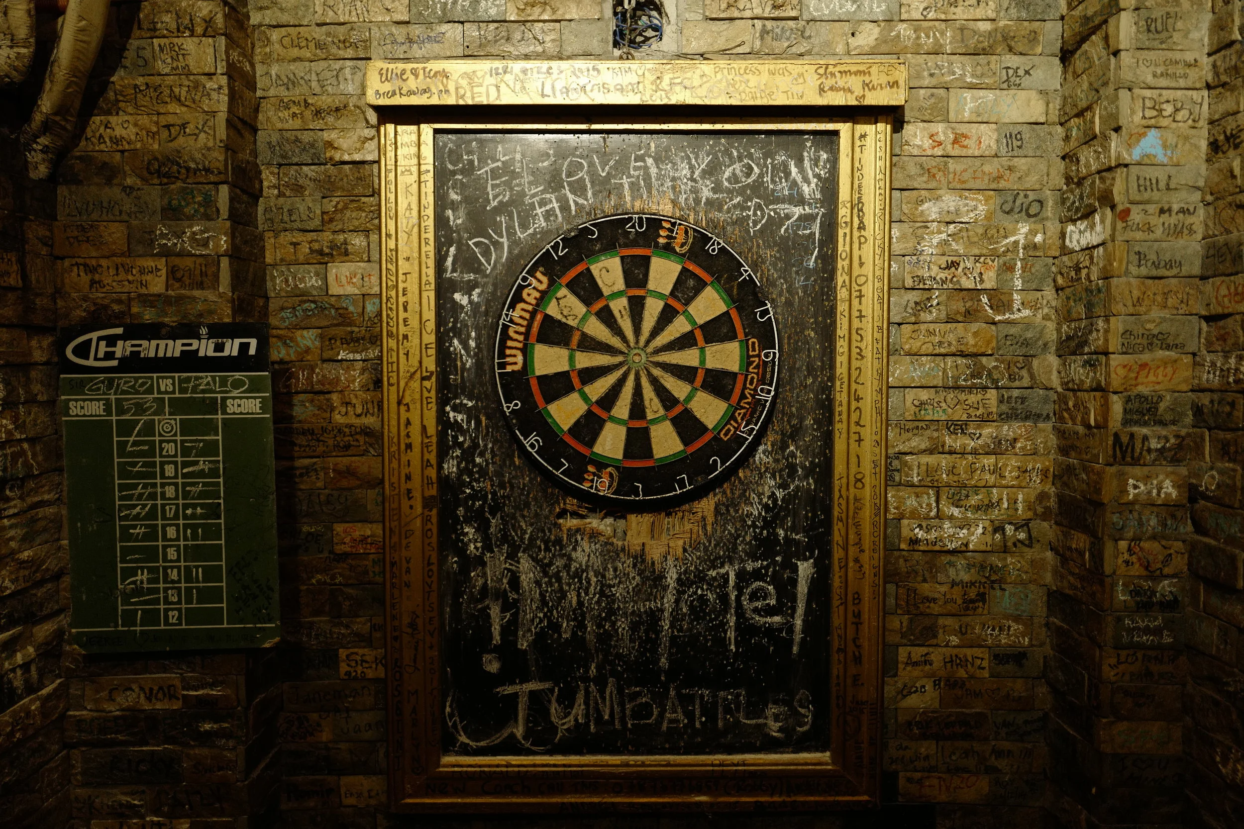  The bar across the street from Chupacabra, which read "possibly the best bar in the world". Well, they sell booze and have darts &amp; pool, so they're alright in my book! 