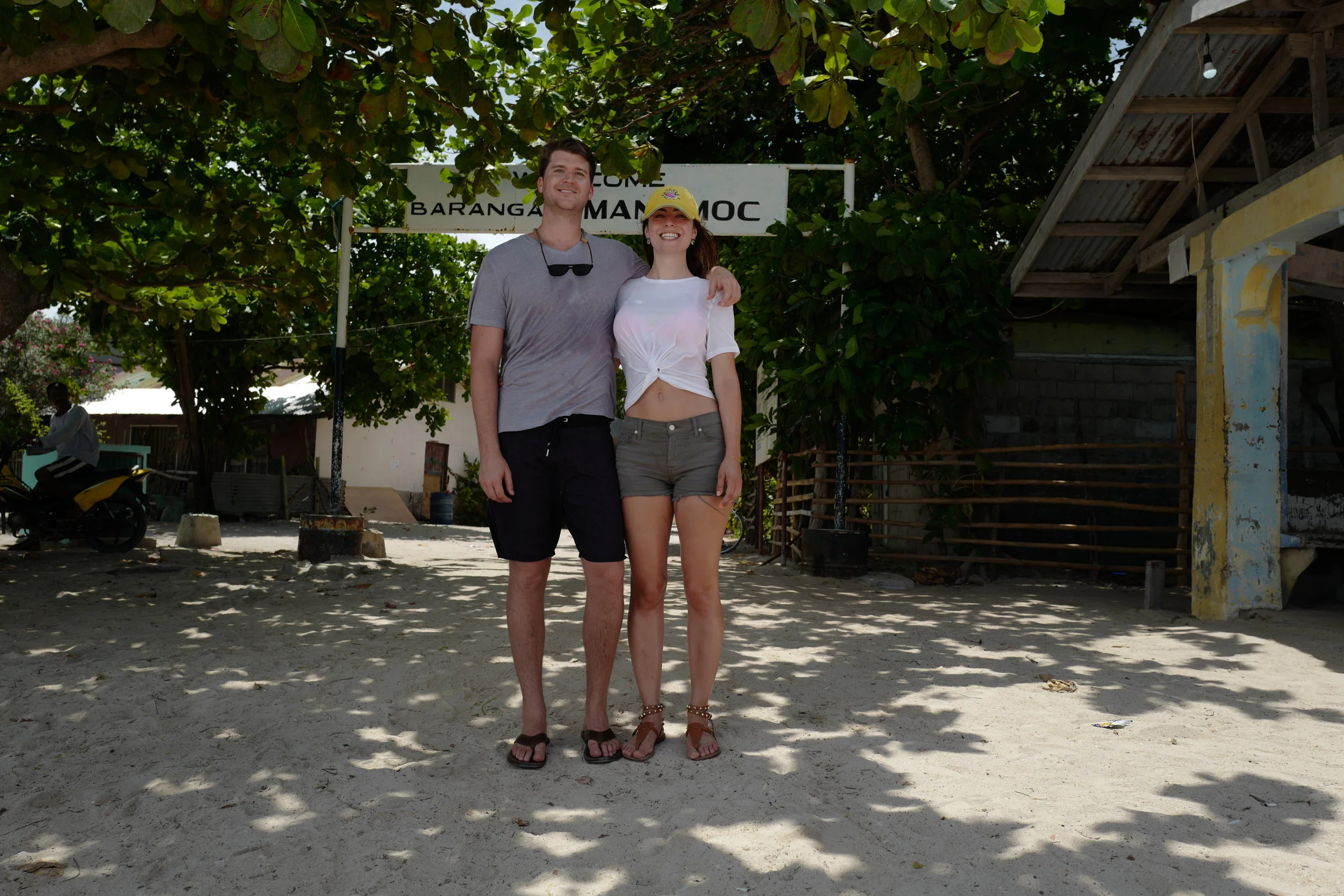  Just being tourists, in front of the town sign! 