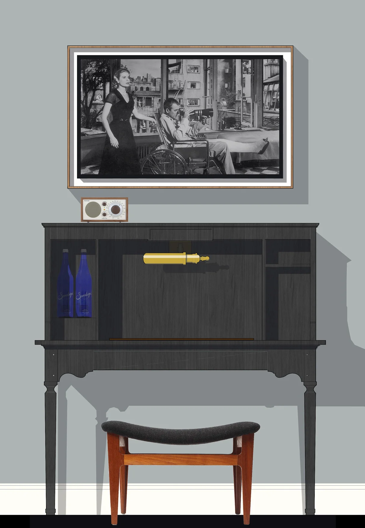 Jason’s furniture collection for the hotel drew inspiration from Gustavian antiques and mid-century Danish pieces, weaving a little whimsy into what is typically a very cramped Manhattan suite.