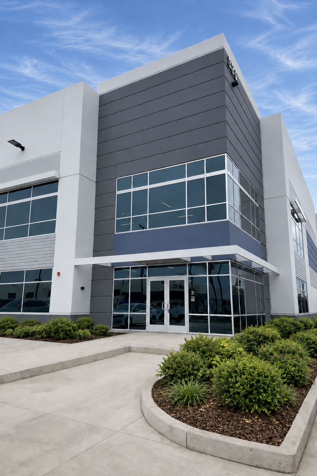 Modern Office Entrance with Lush Landscaping.png
